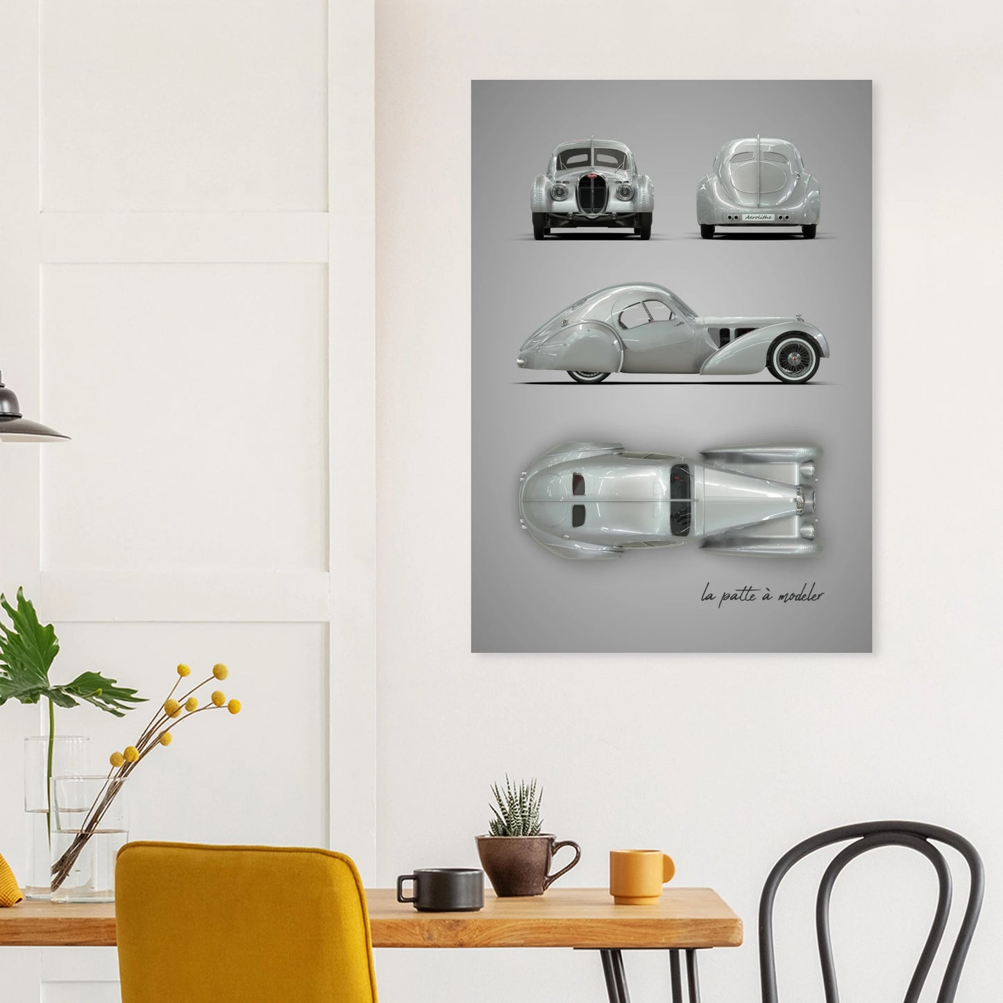 French Luxury Car Aluminum Print - Art Deco Heritage Art
