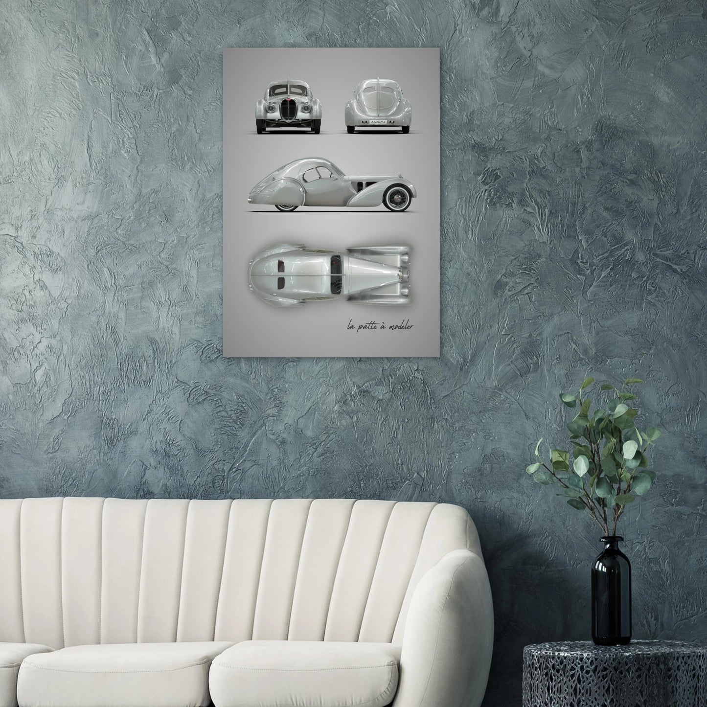 French Luxury Car Aluminum Print - Art Deco Heritage Art