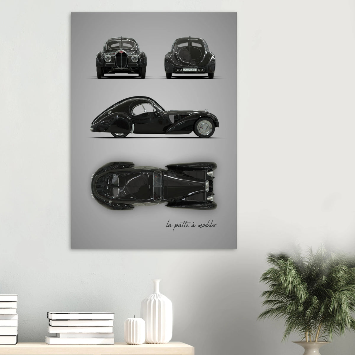 French Luxury Car Aluminum Print - Art Deco Masterpiece Art