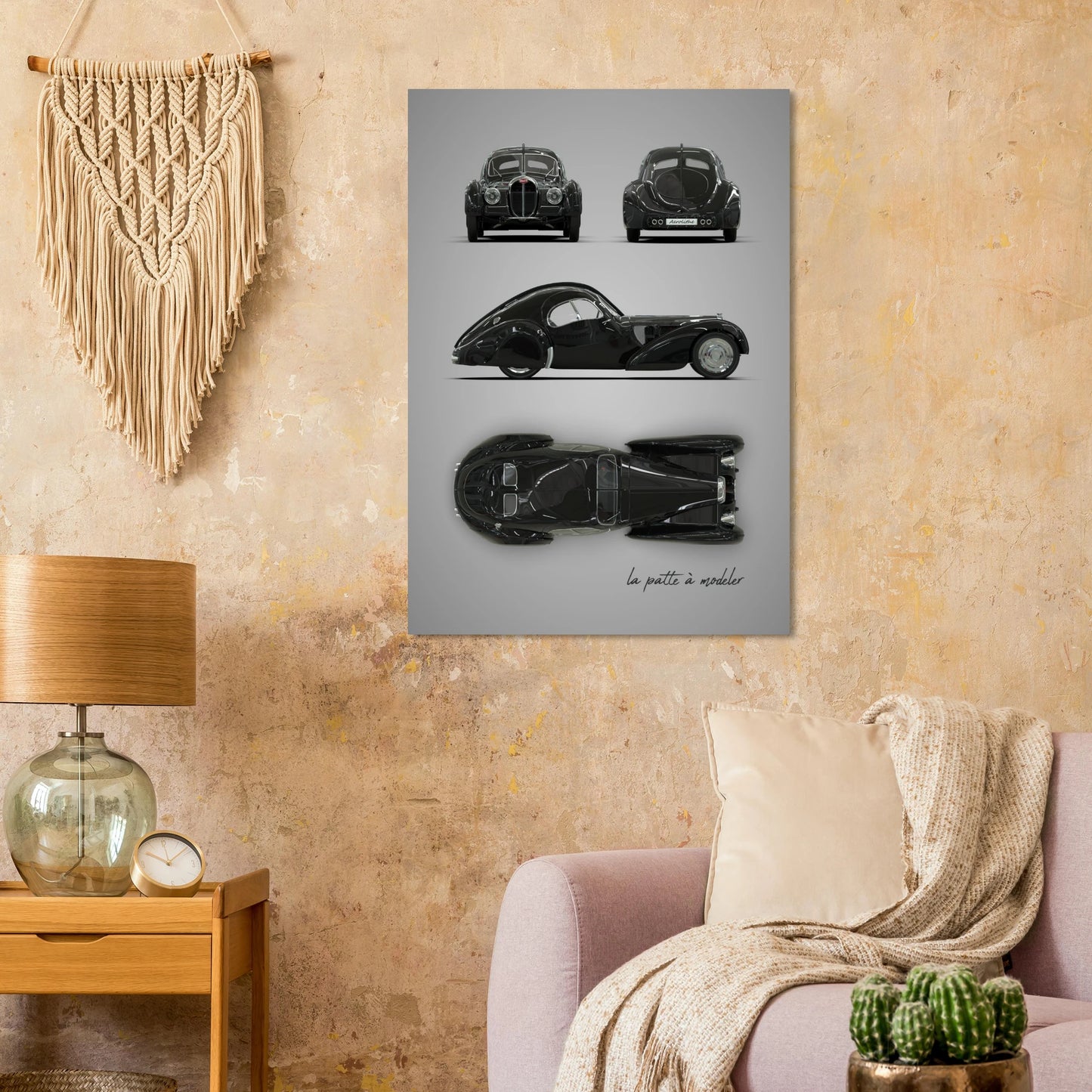 French Luxury Car Aluminum Print - Art Deco Masterpiece Art