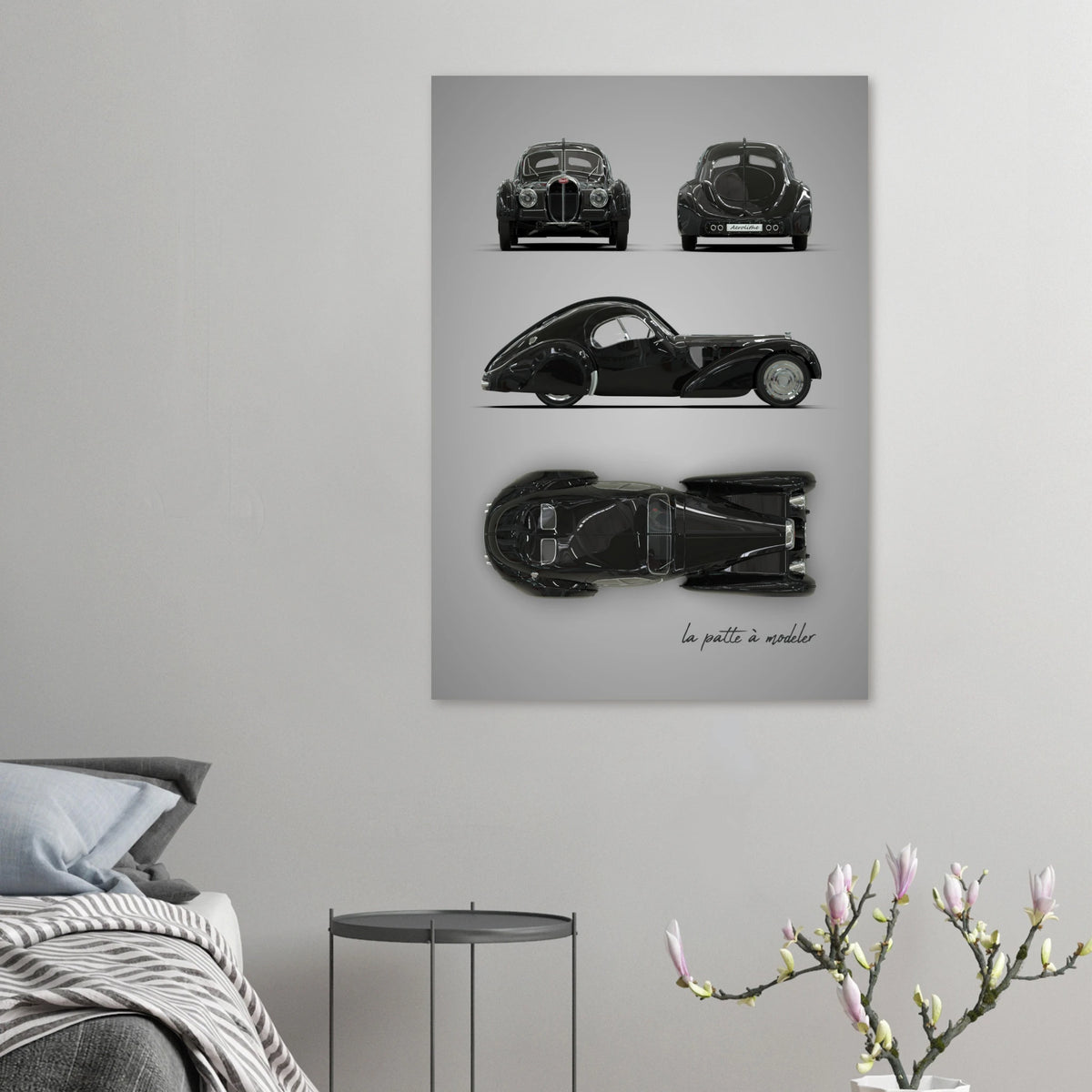 French Luxury Car Aluminum Print - Art Deco Masterpiece Art