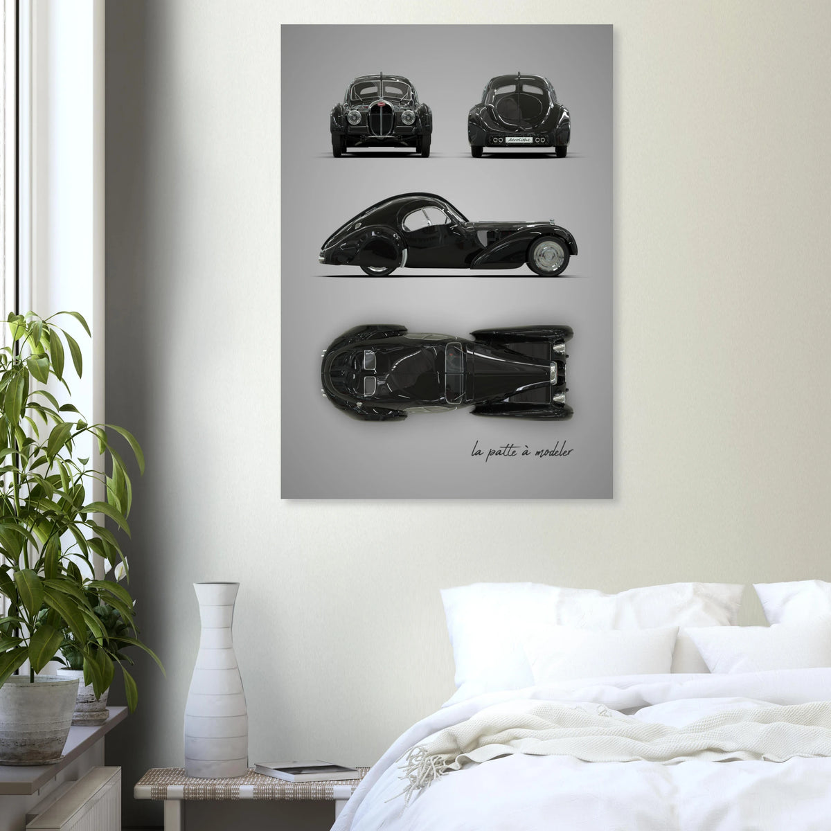 French Luxury Car Aluminum Print - Art Deco Masterpiece Art