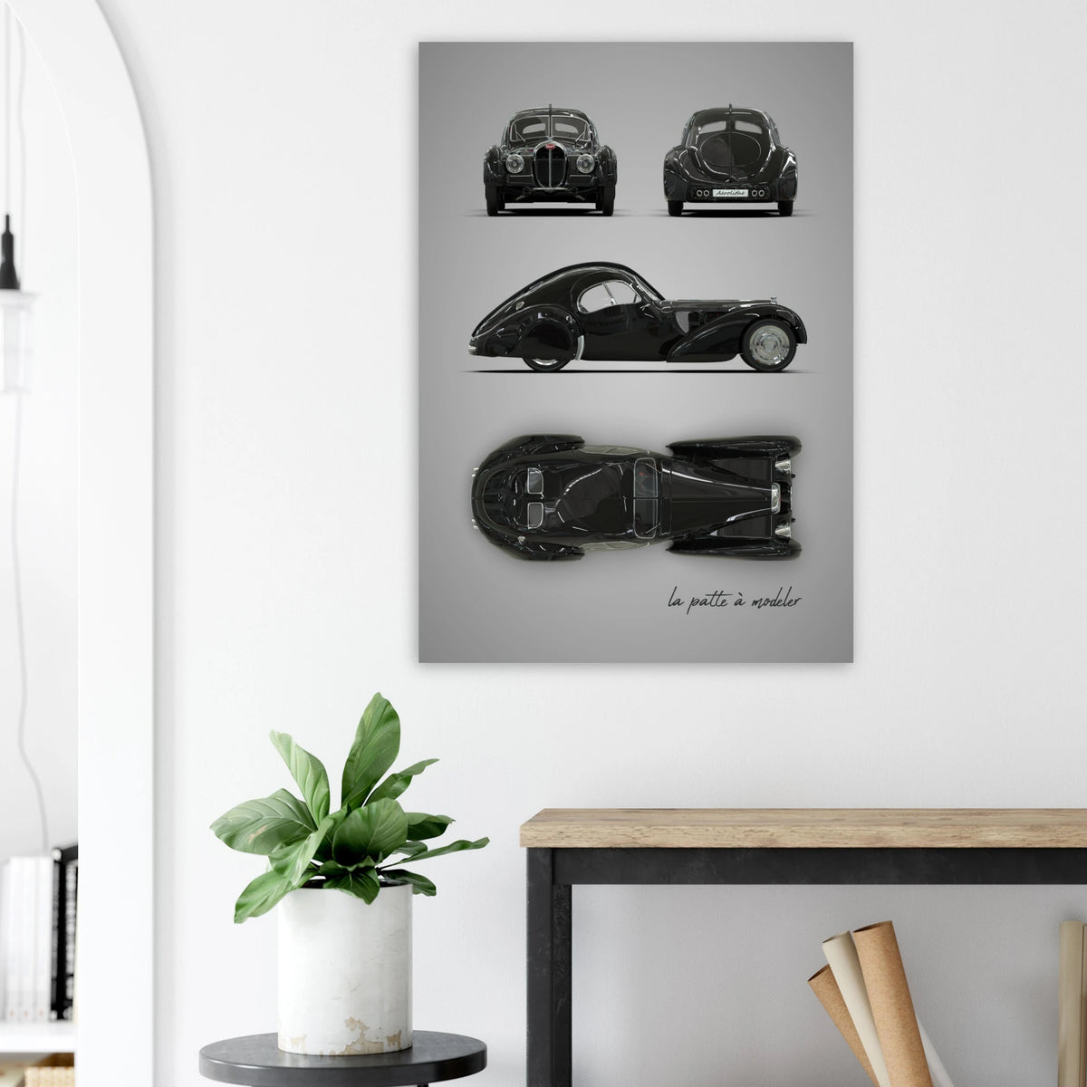 French Luxury Car Aluminum Print - Art Deco Masterpiece Art