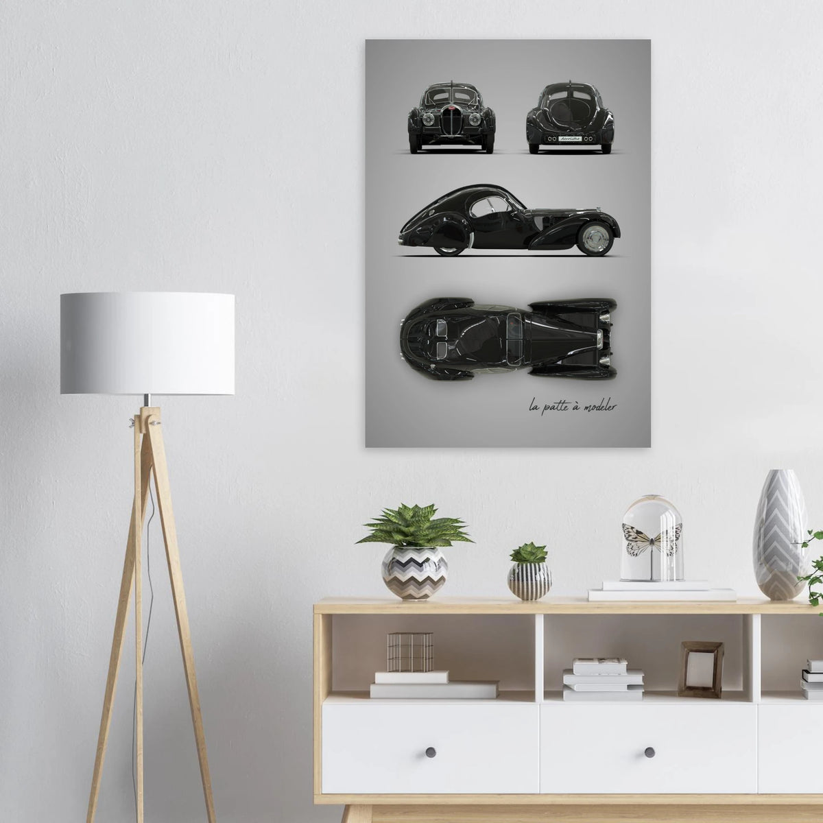 French Luxury Car Aluminum Print - Art Deco Masterpiece Art