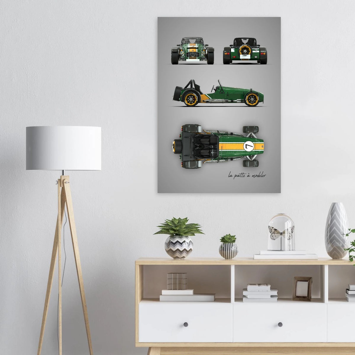 British Sports Car Aluminum Print - Lightweight Racing Art