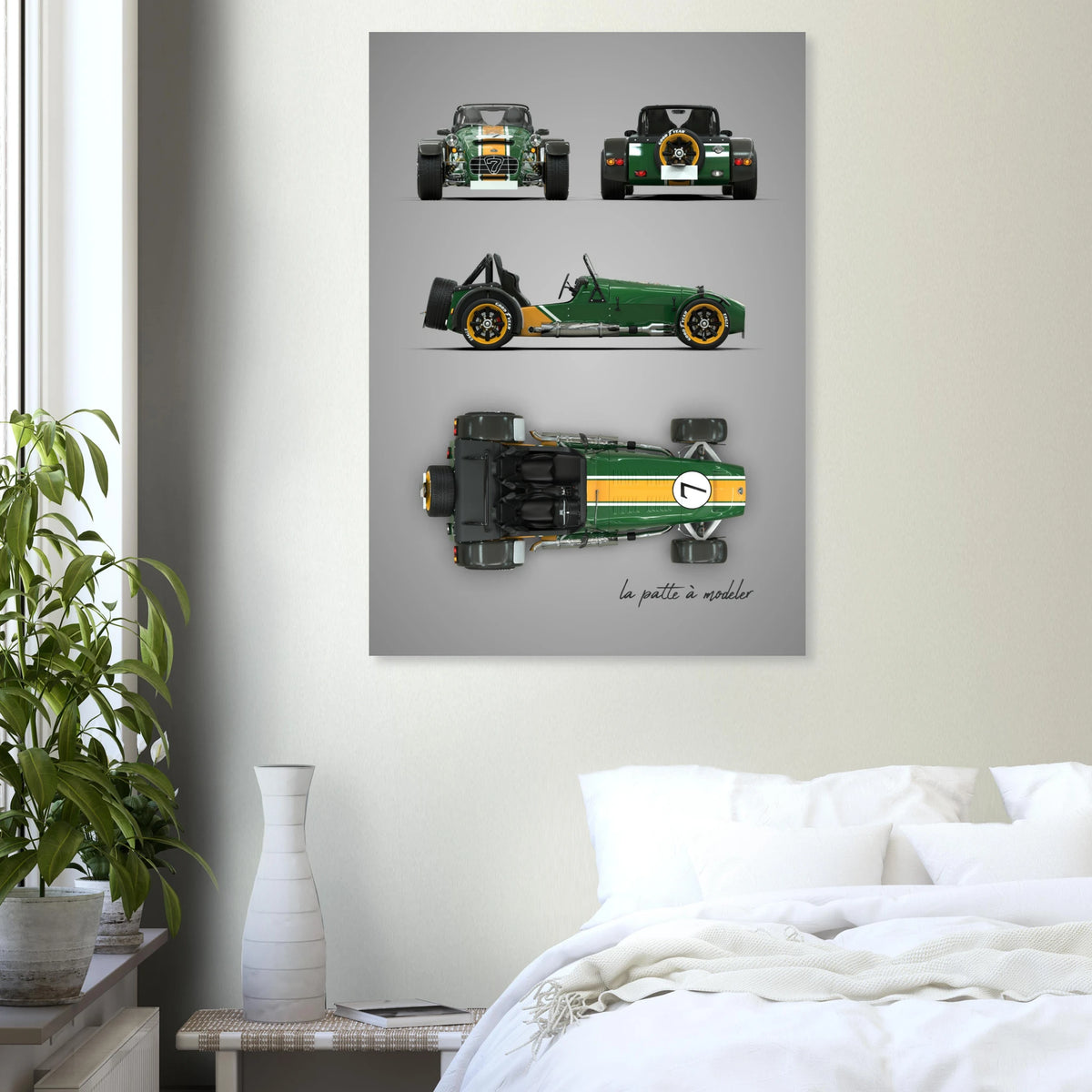 British Sports Car Aluminum Print - Lightweight Racing Art