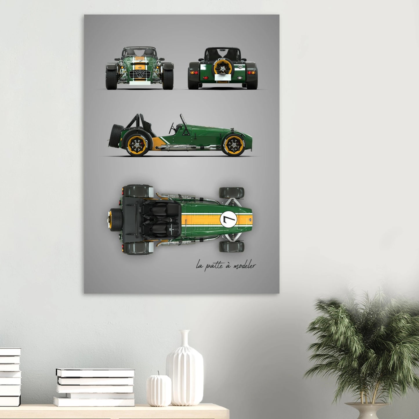 British Sports Car Aluminum Print - Lightweight Racing Art