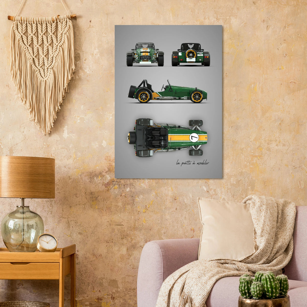 British Sports Car Aluminum Print - Lightweight Racing Art