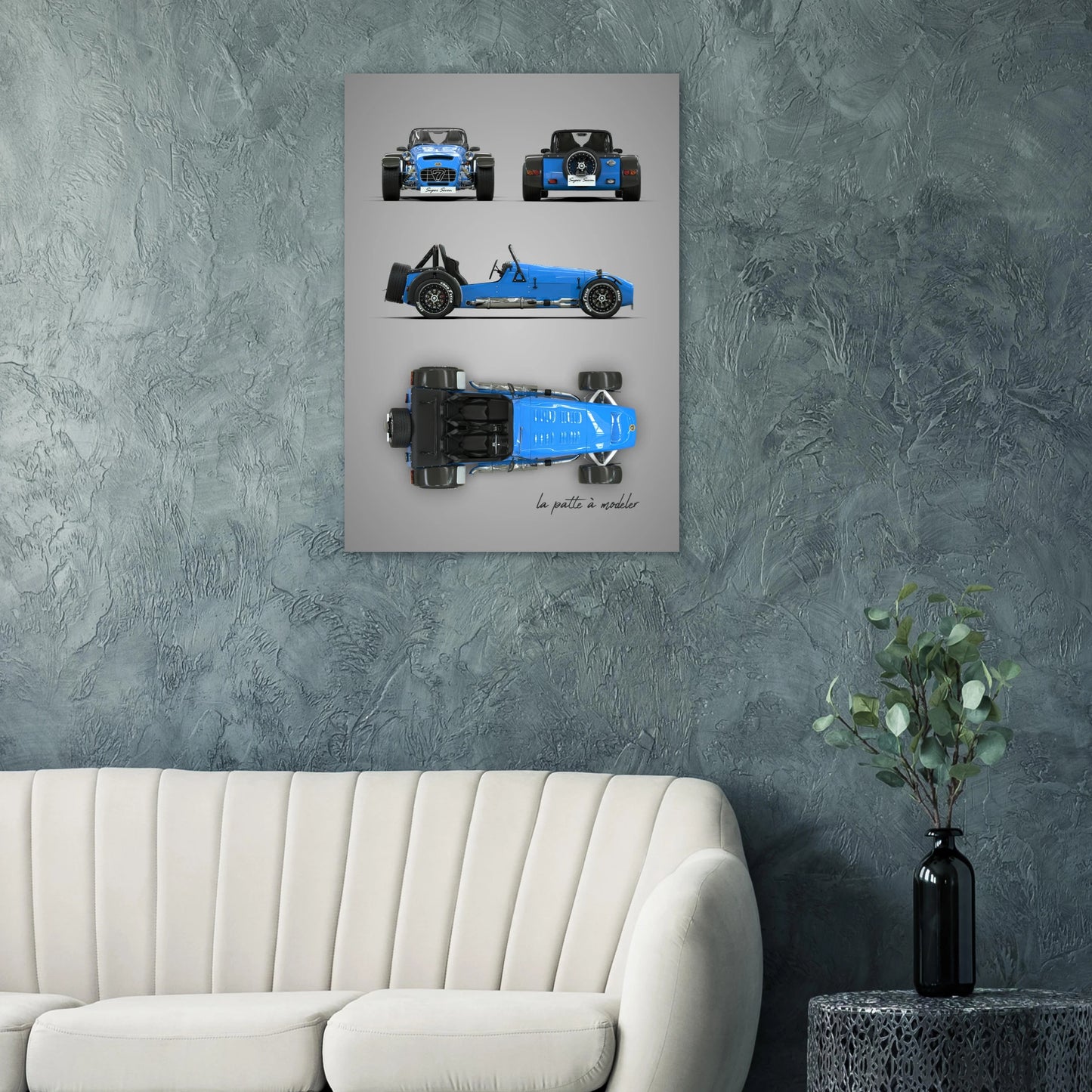 British Lightweight Sports Car Aluminum Print - Track Art