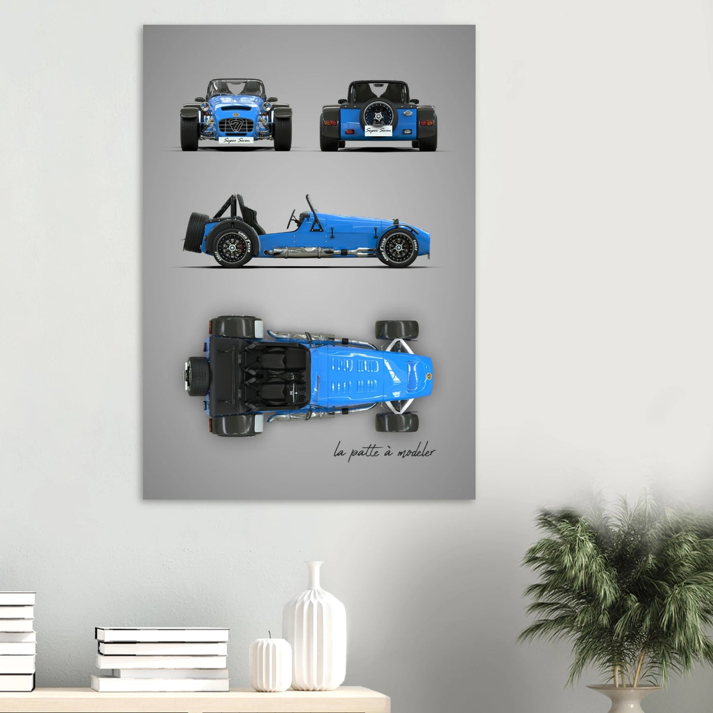 British Lightweight Sports Car Aluminum Print - Track Art