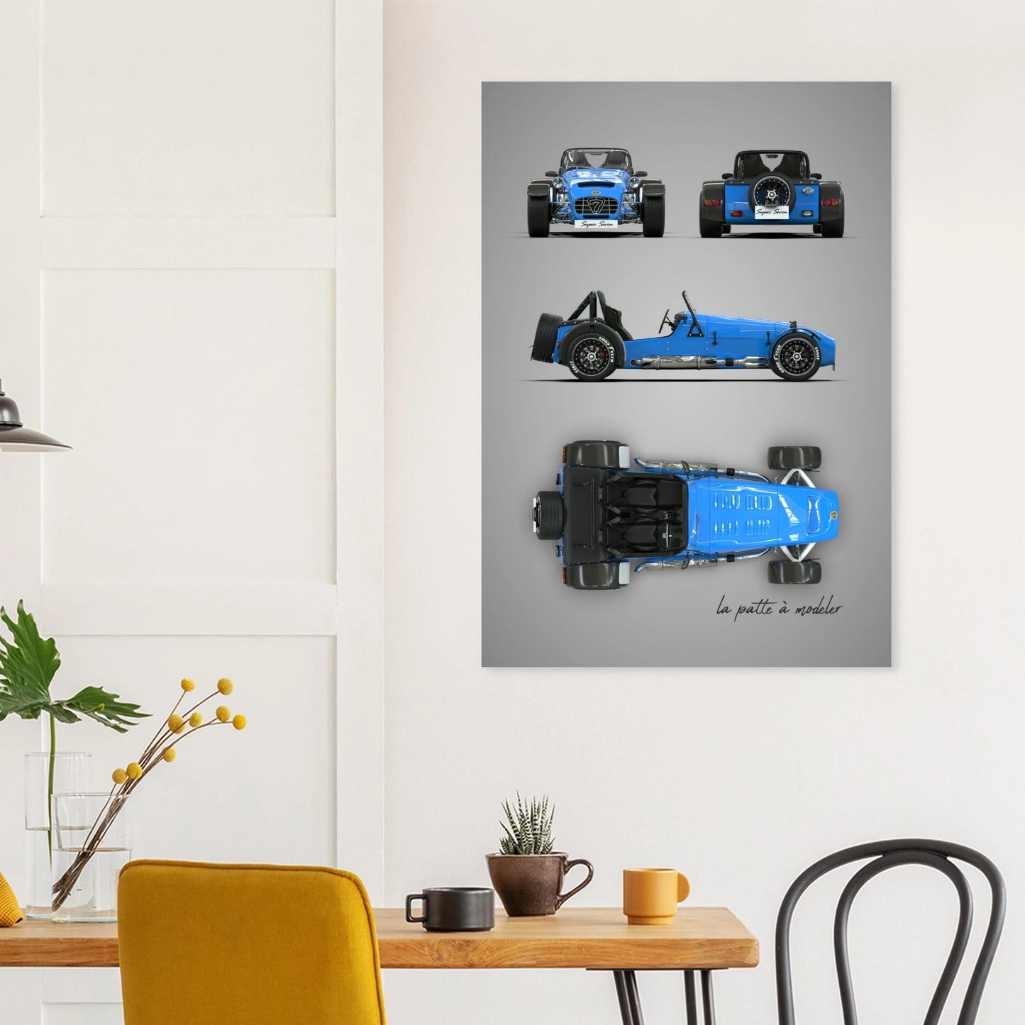 British Lightweight Sports Car Aluminum Print - Track Art