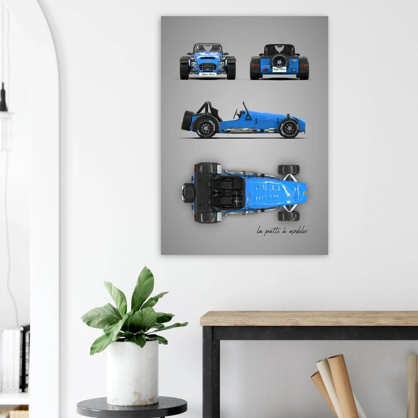 British Lightweight Sports Car Aluminum Print - Track Art