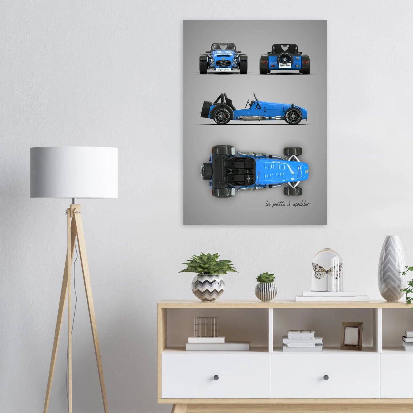 British Lightweight Sports Car Aluminum Print - Track Art