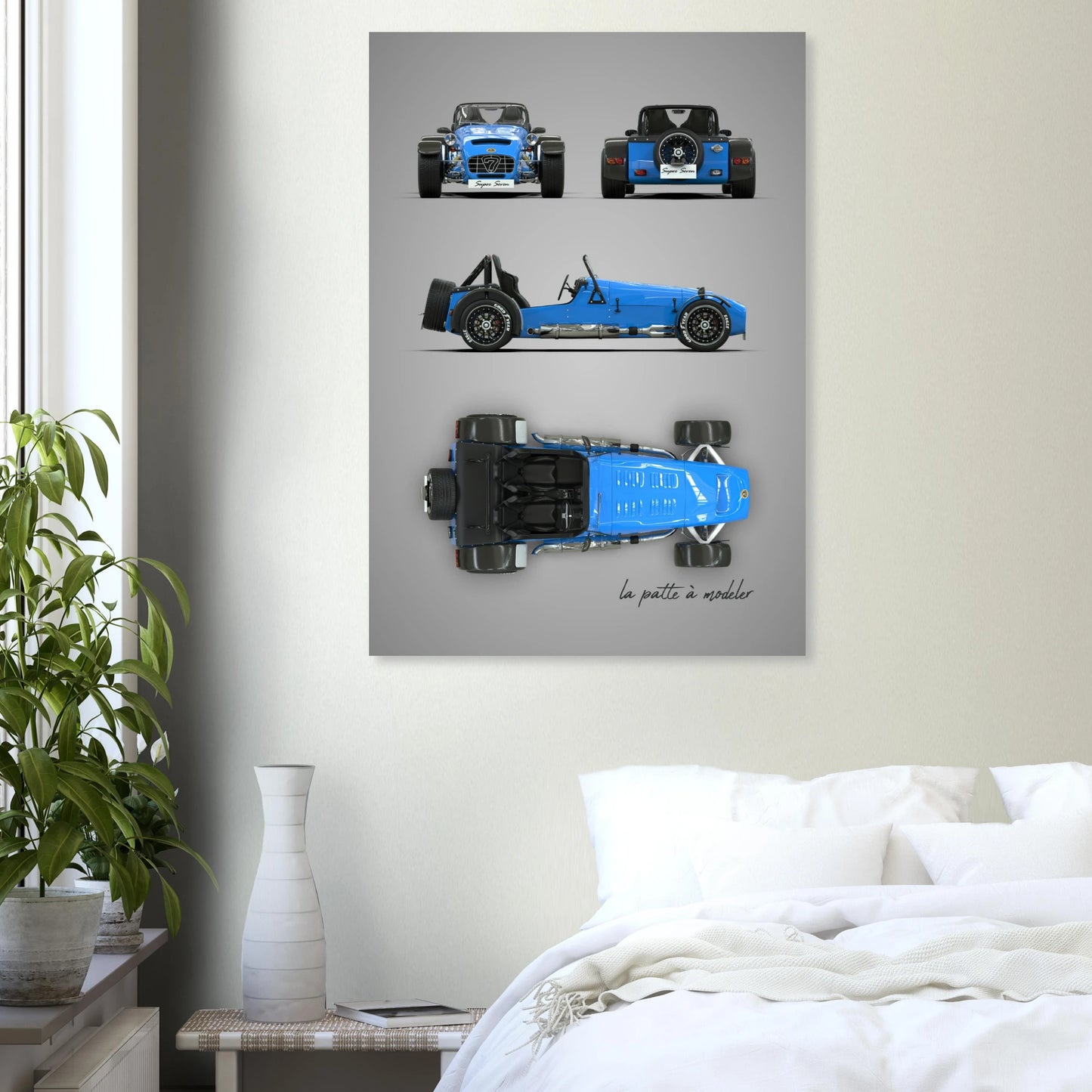 British Lightweight Sports Car Aluminum Print - Track Art