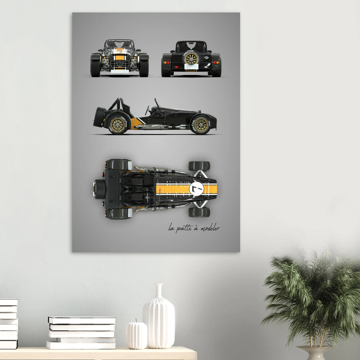 British Sports Car Aluminum Print - Lightweight Racing Art