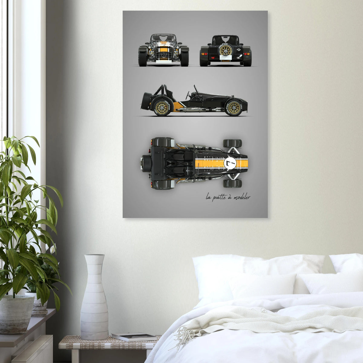 British Sports Car Aluminum Print - Lightweight Racing Art