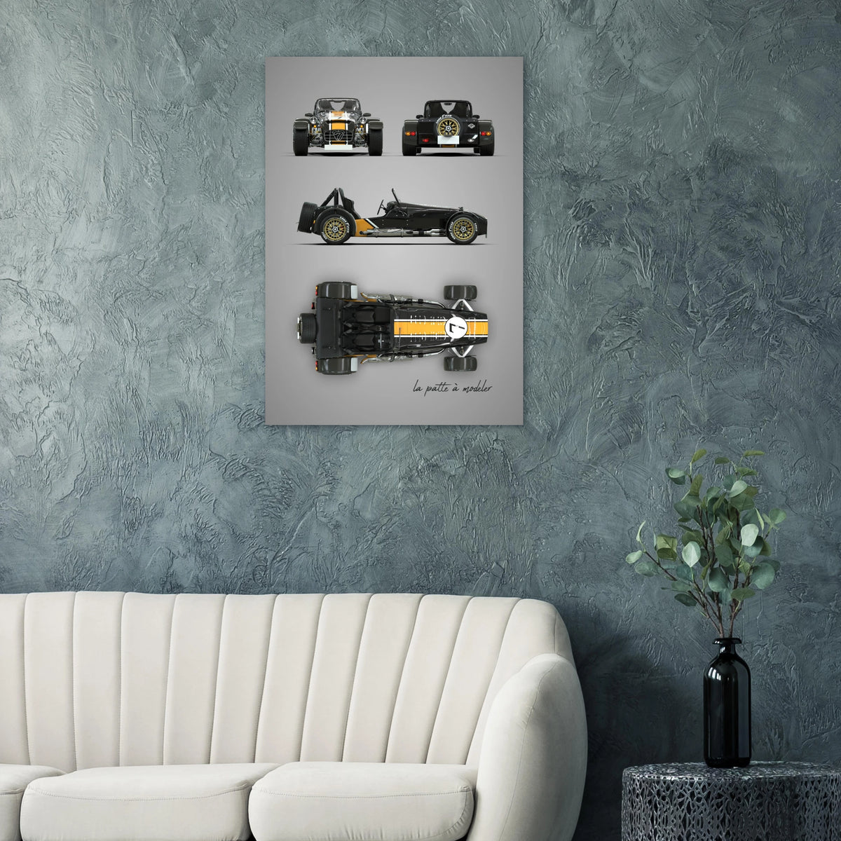 British Sports Car Aluminum Print - Lightweight Racing Art