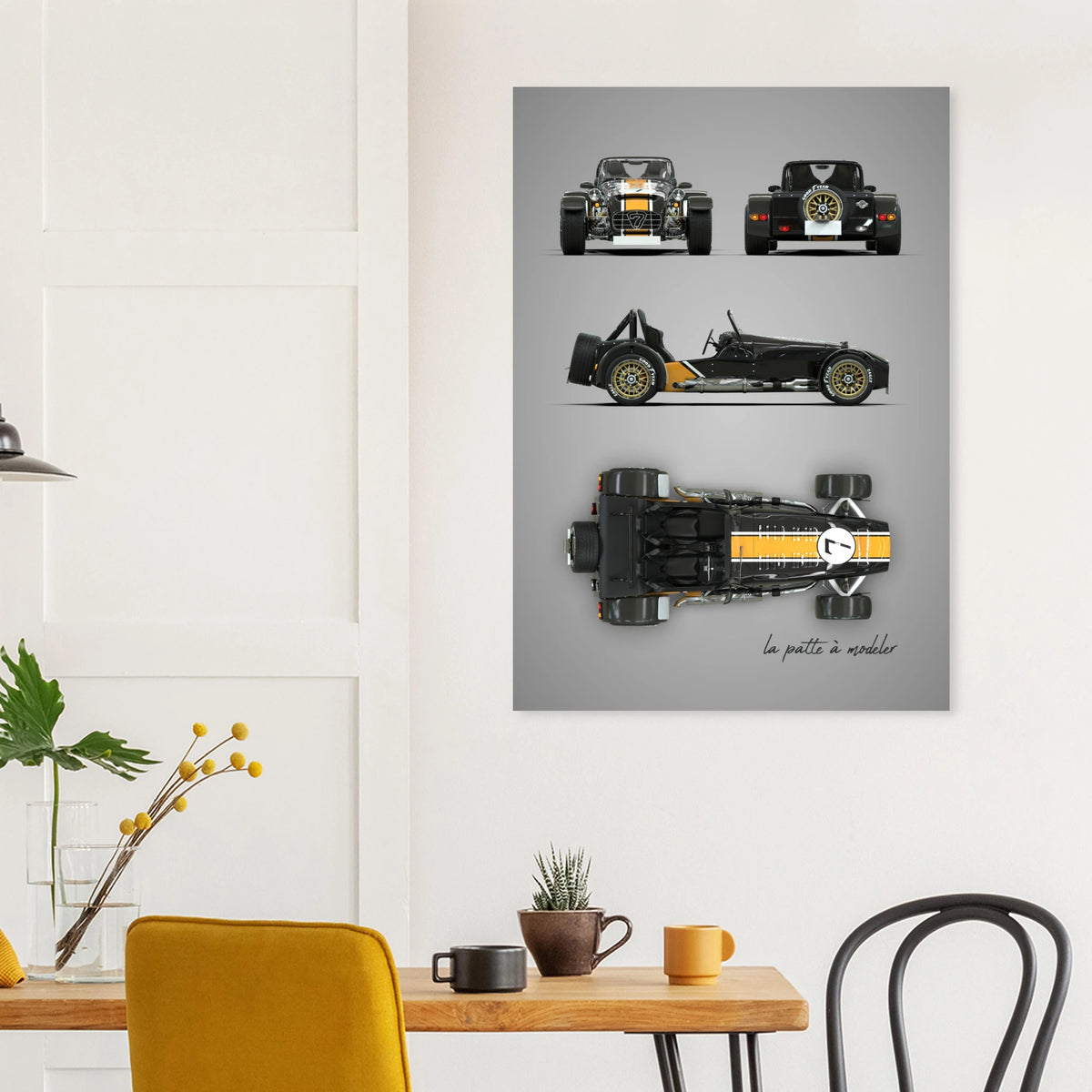 British Sports Car Aluminum Print - Lightweight Racing Art