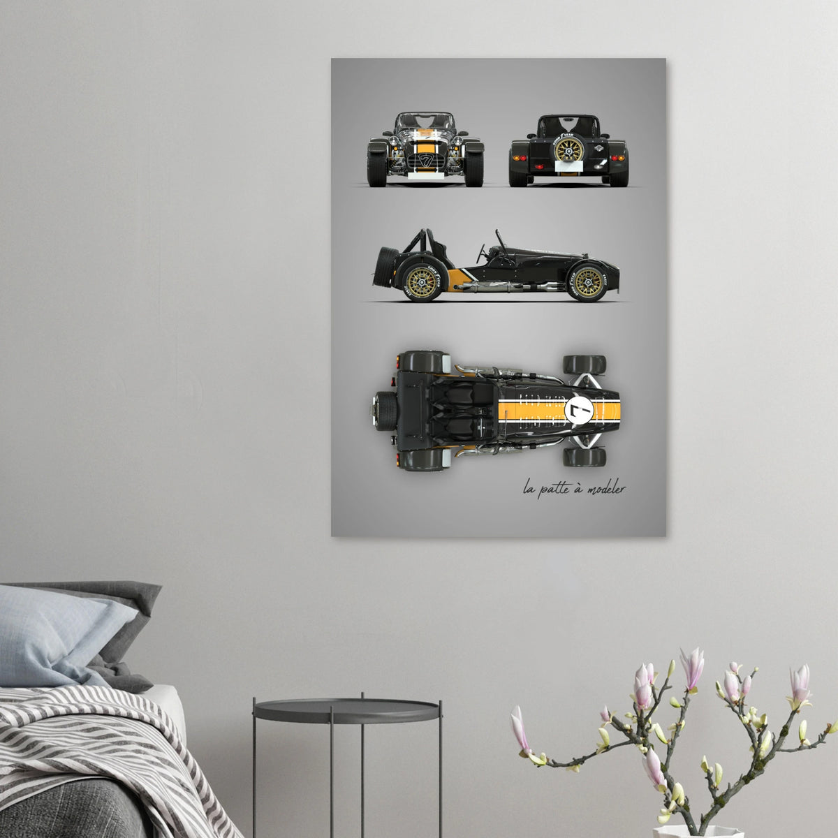 British Sports Car Aluminum Print - Lightweight Racing Art