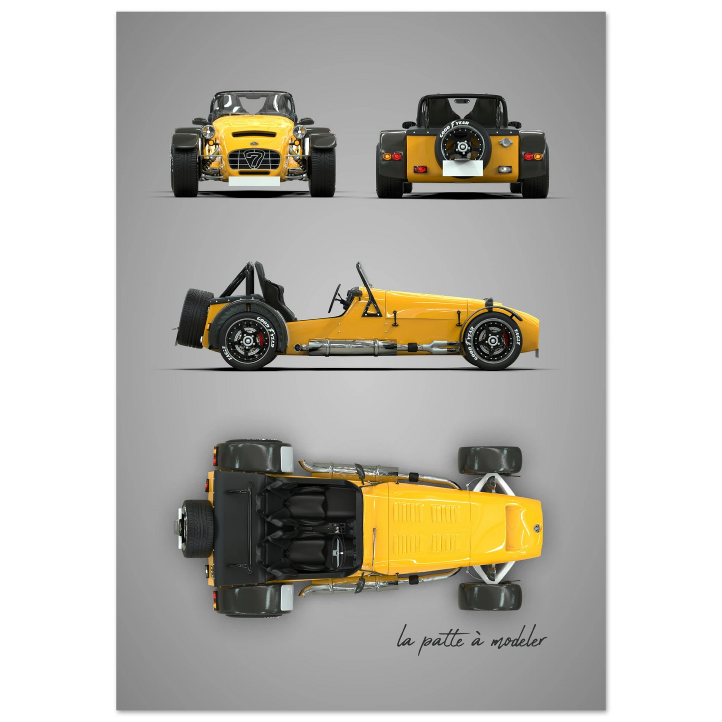 British Track Car Aluminum Print - Pure Performance Art