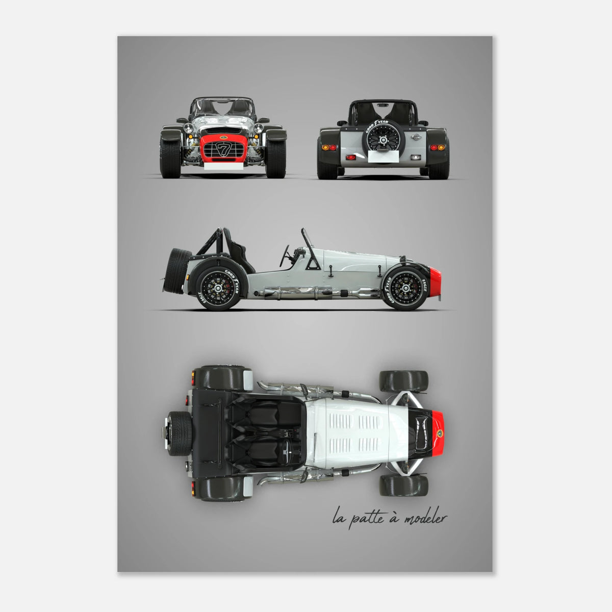 British Lightweight Car Aluminum Print - Track Heritage Art