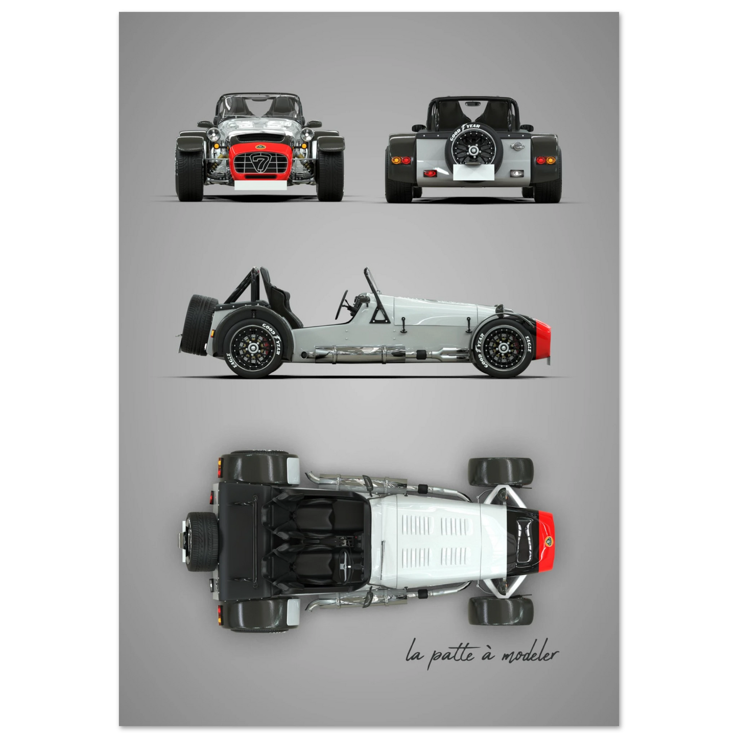 British Lightweight Car Aluminum Print - Track Heritage Art