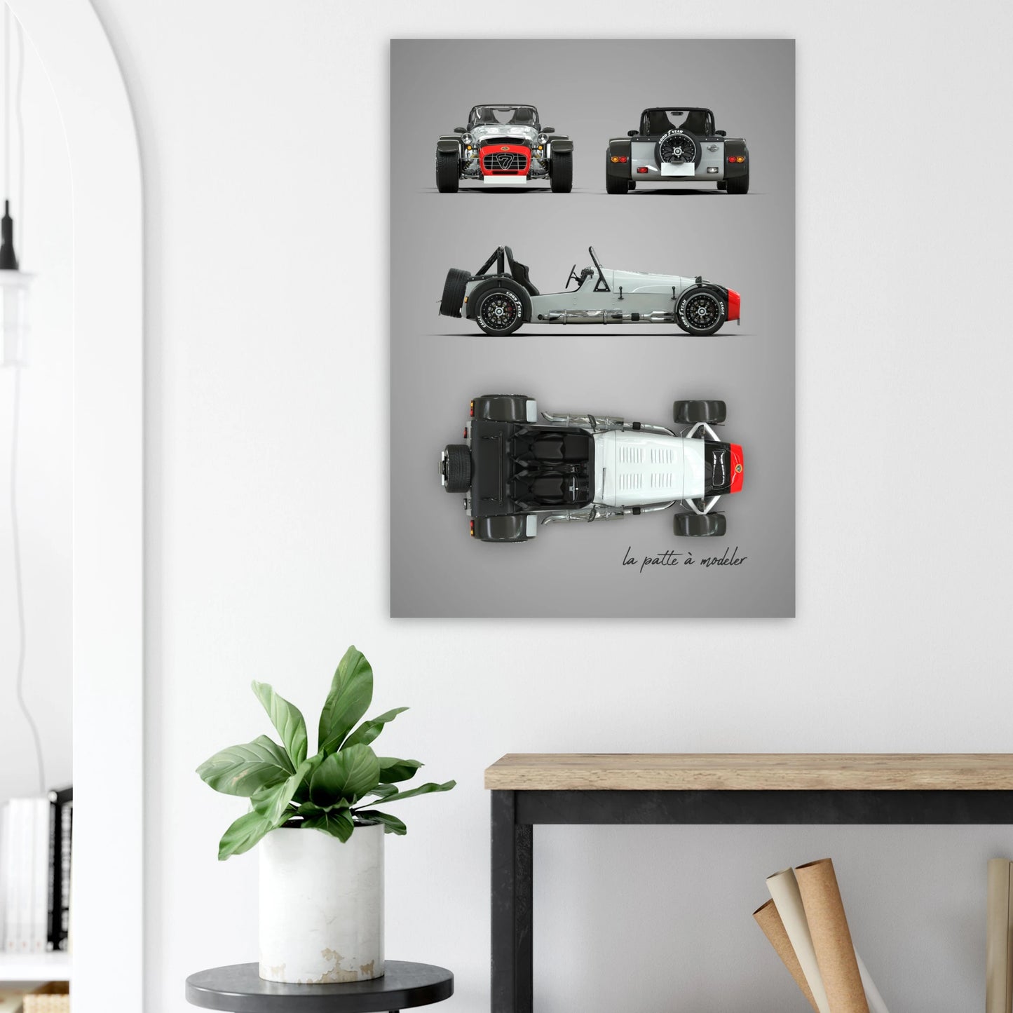 British Lightweight Car Aluminum Print - Track Heritage Art