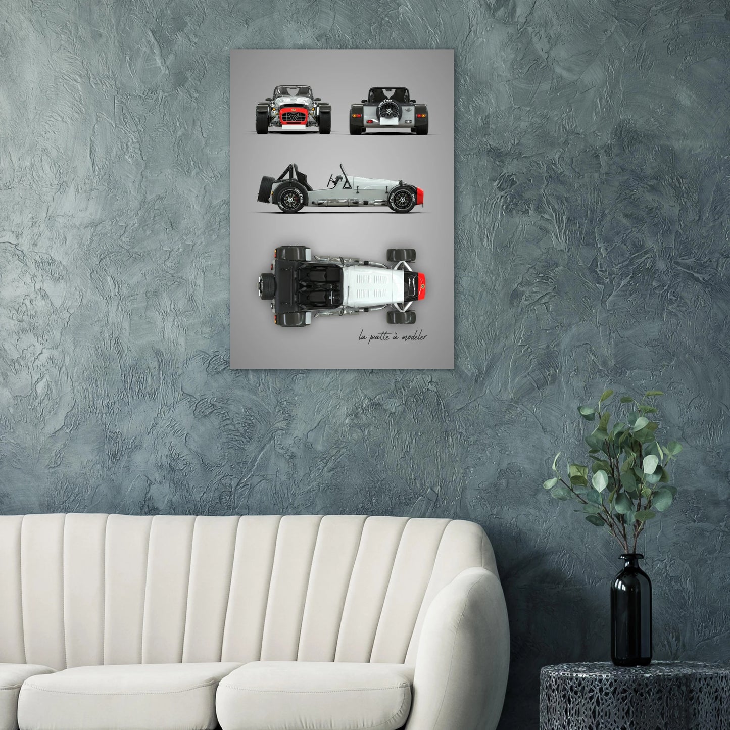 British Lightweight Car Aluminum Print - Track Heritage Art