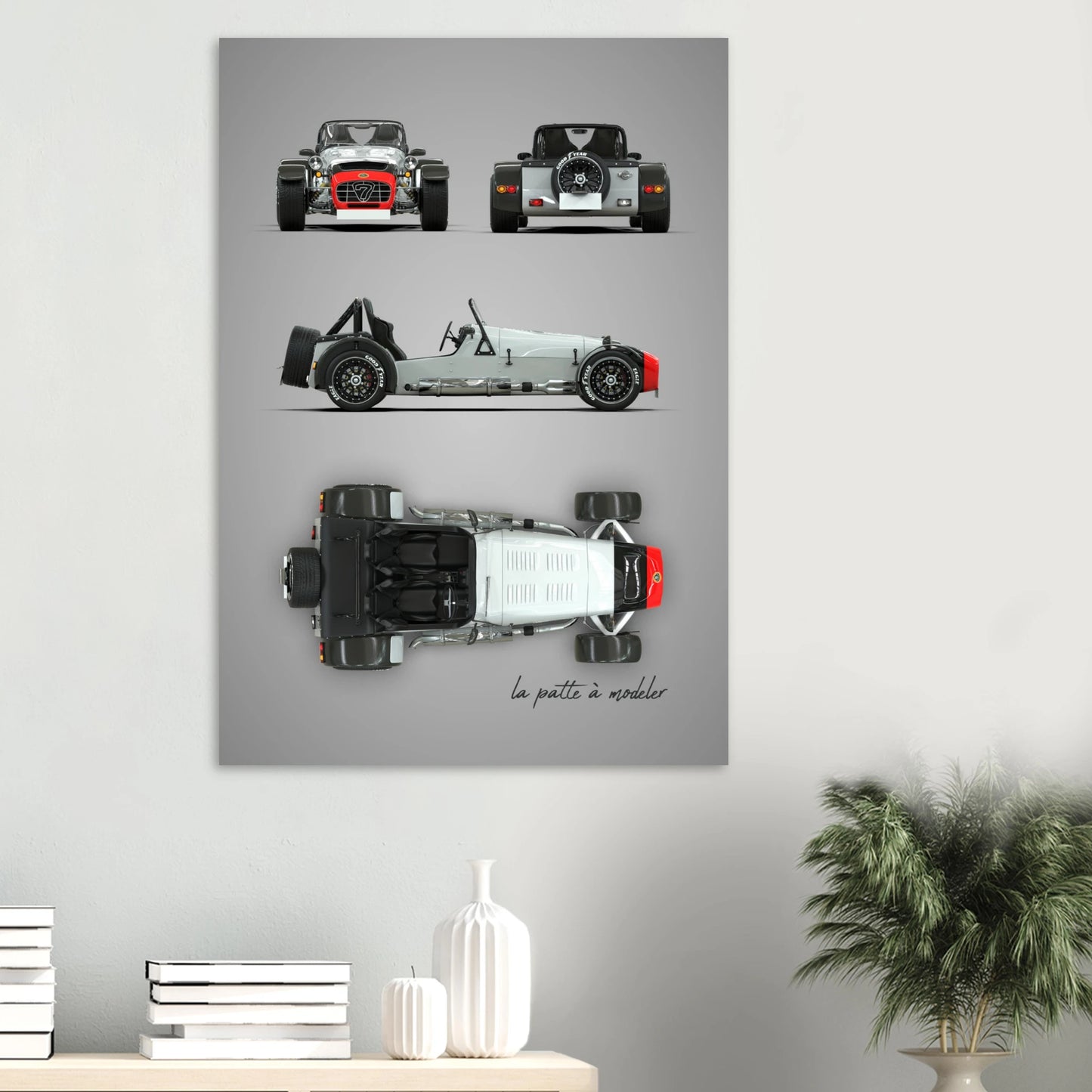 British Lightweight Car Aluminum Print - Track Heritage Art