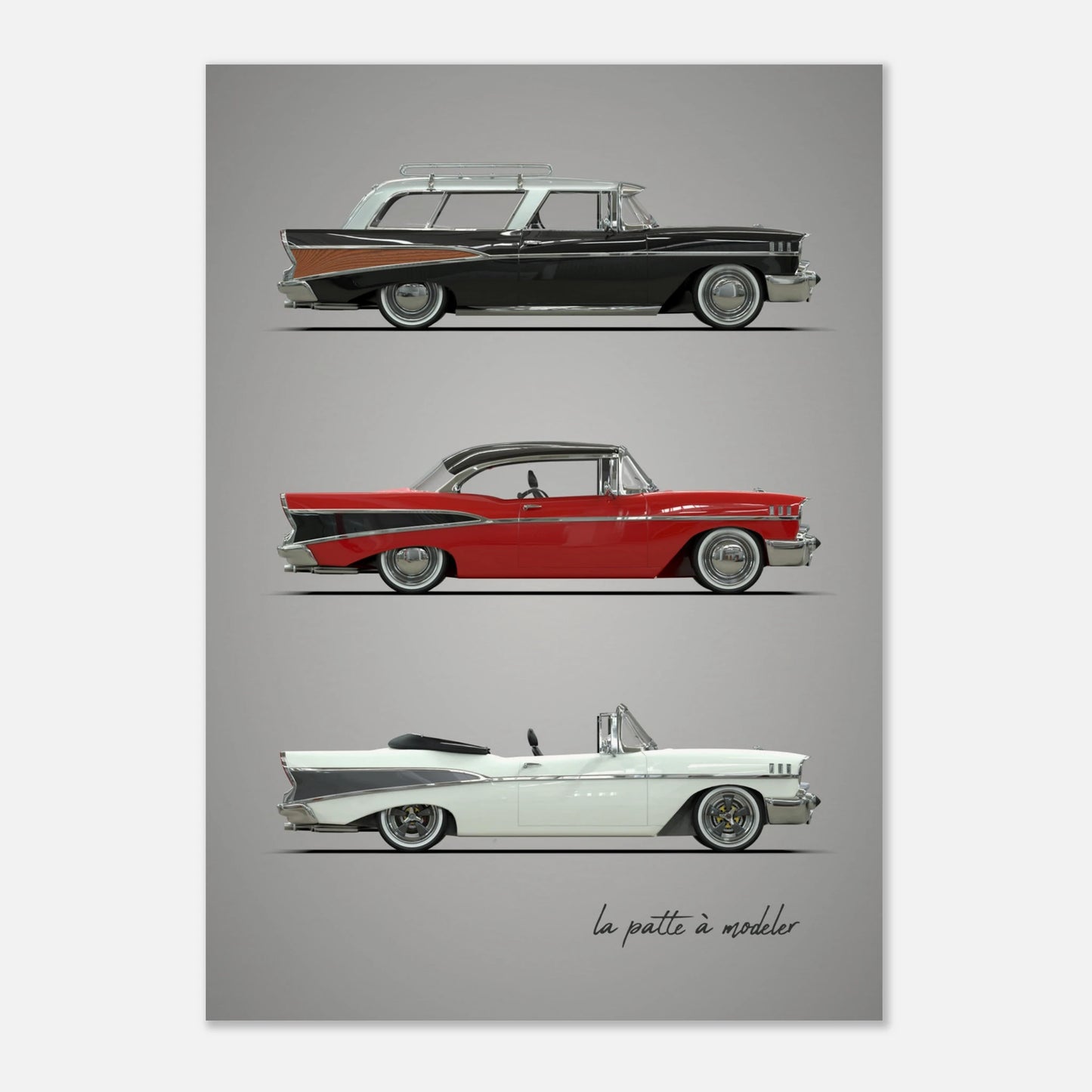 Classic American Car Poster - Vintage Chrome Art Print