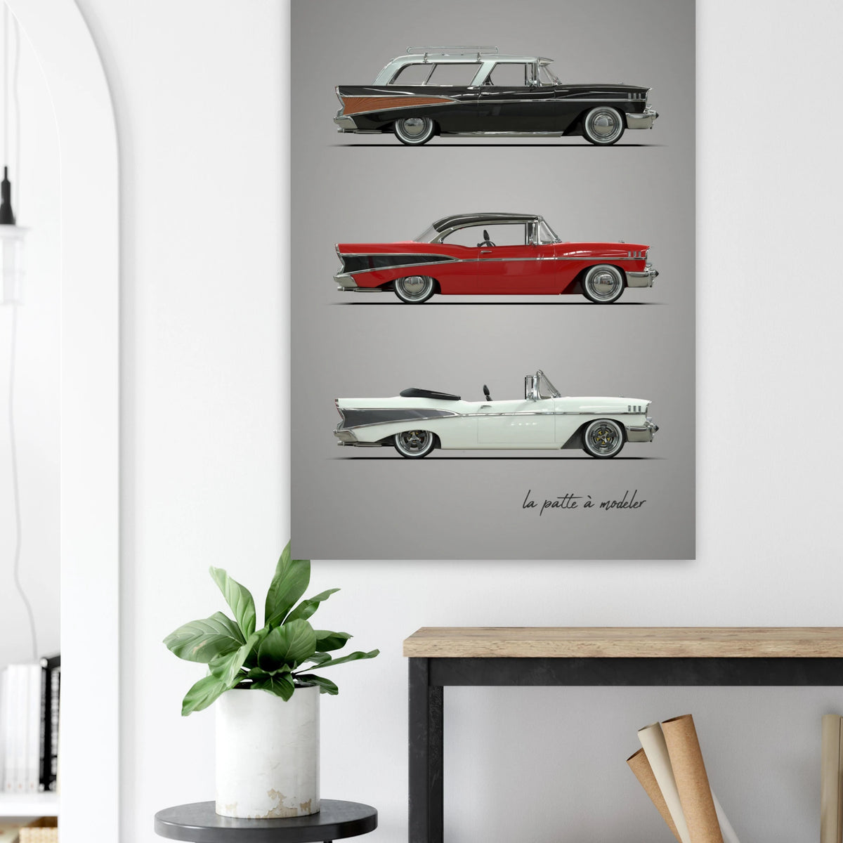 Classic American Car Poster - Vintage Chrome Art Print