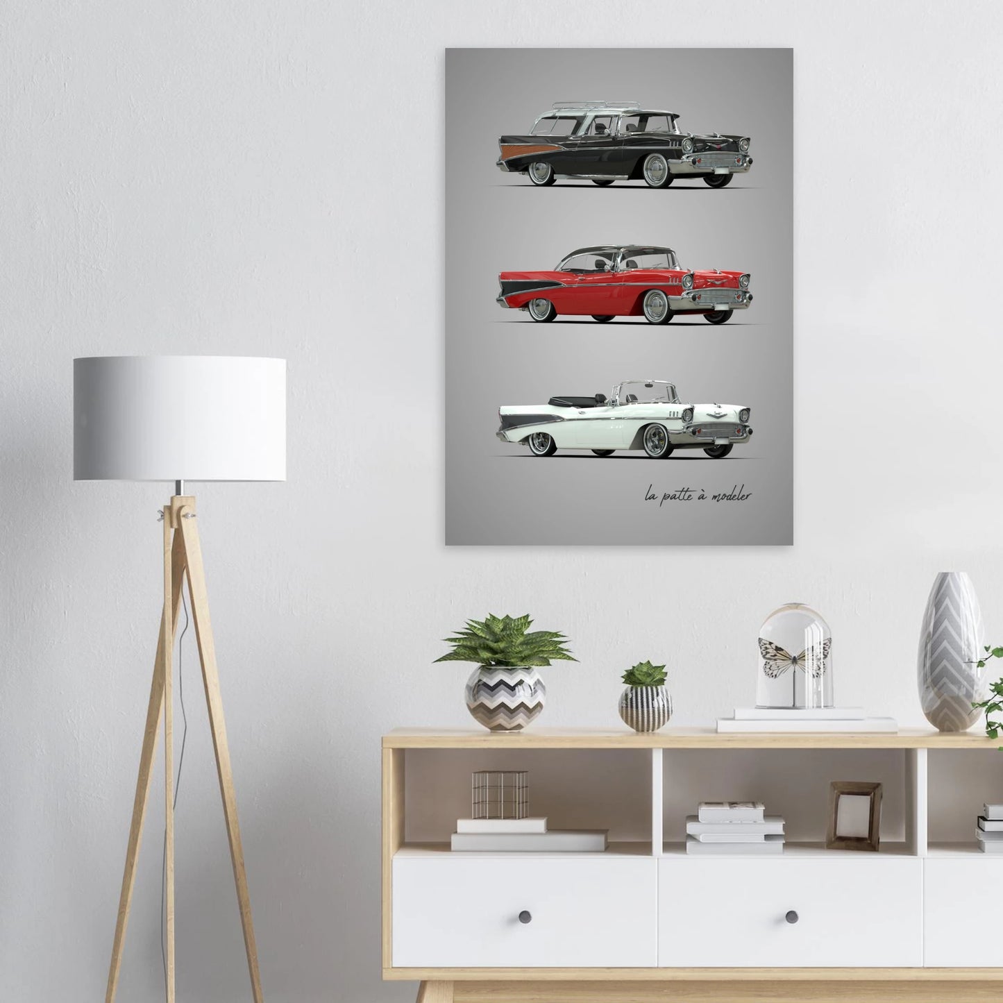 Classic American Car Aluminum Print - Vintage Chrome Art