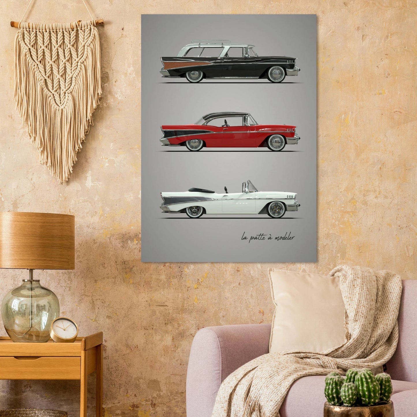 Classic American Car Poster - Vintage Chrome Art Print