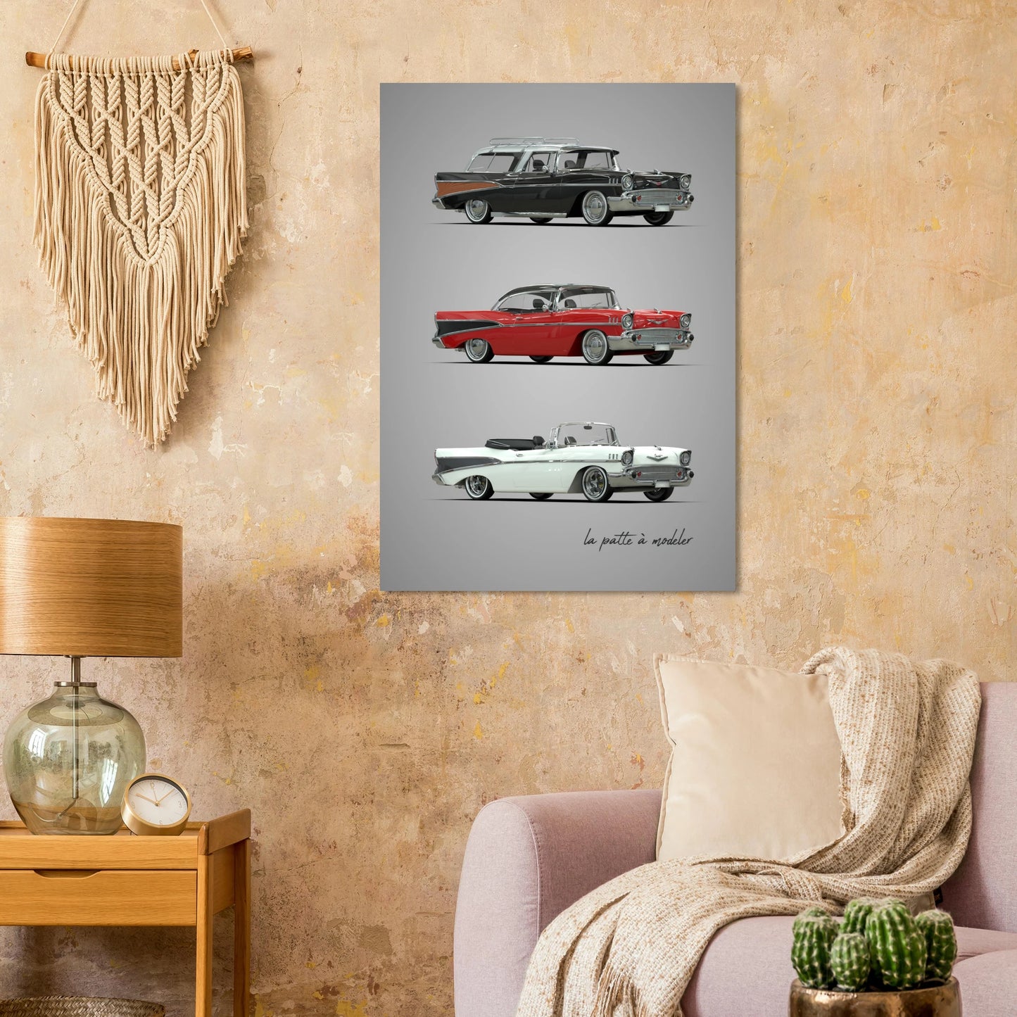 Classic American Car Aluminum Print - Vintage Chrome Art