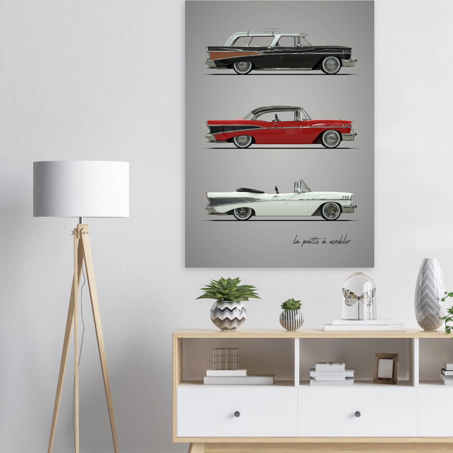 Classic American Car Poster - Vintage Chrome Art Print