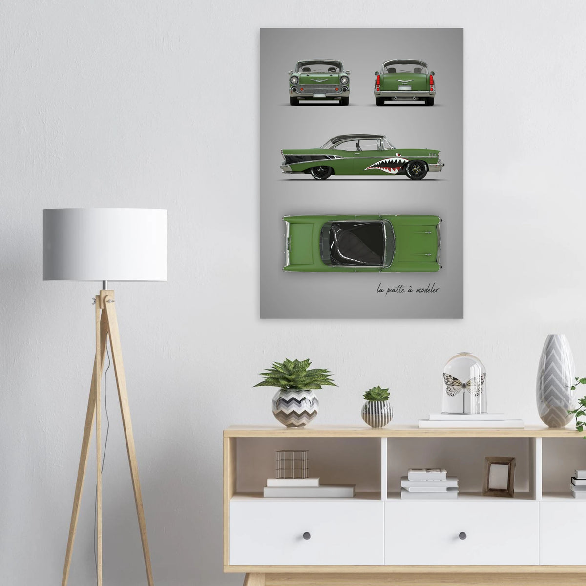 American Classic Car Aluminum Print - 1950s Vintage Art