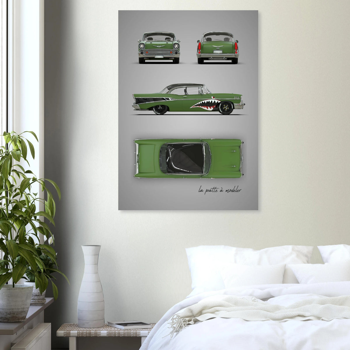 American Classic Car Aluminum Print - 1950s Vintage Art