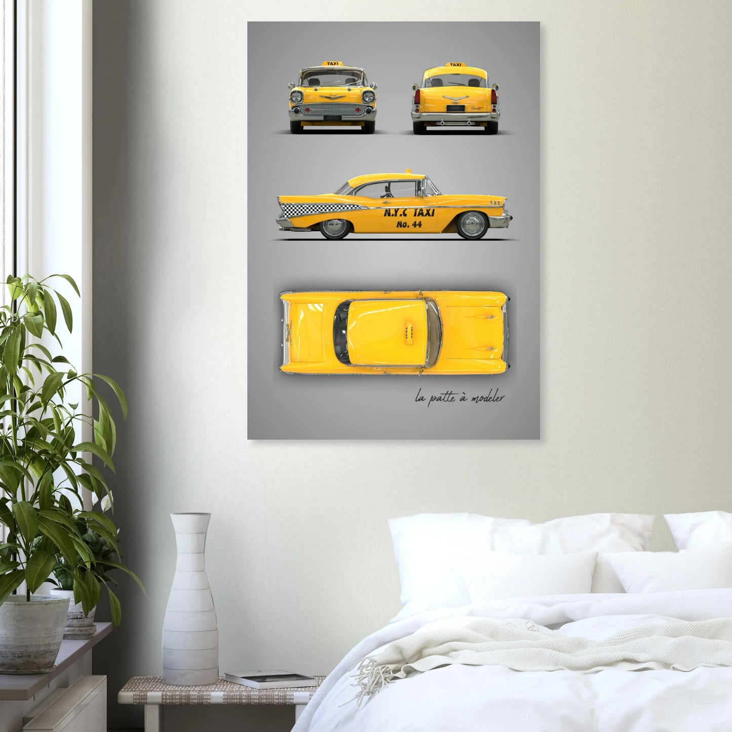 American Classic Car Aluminum Print - 1950s Chrome Era Art