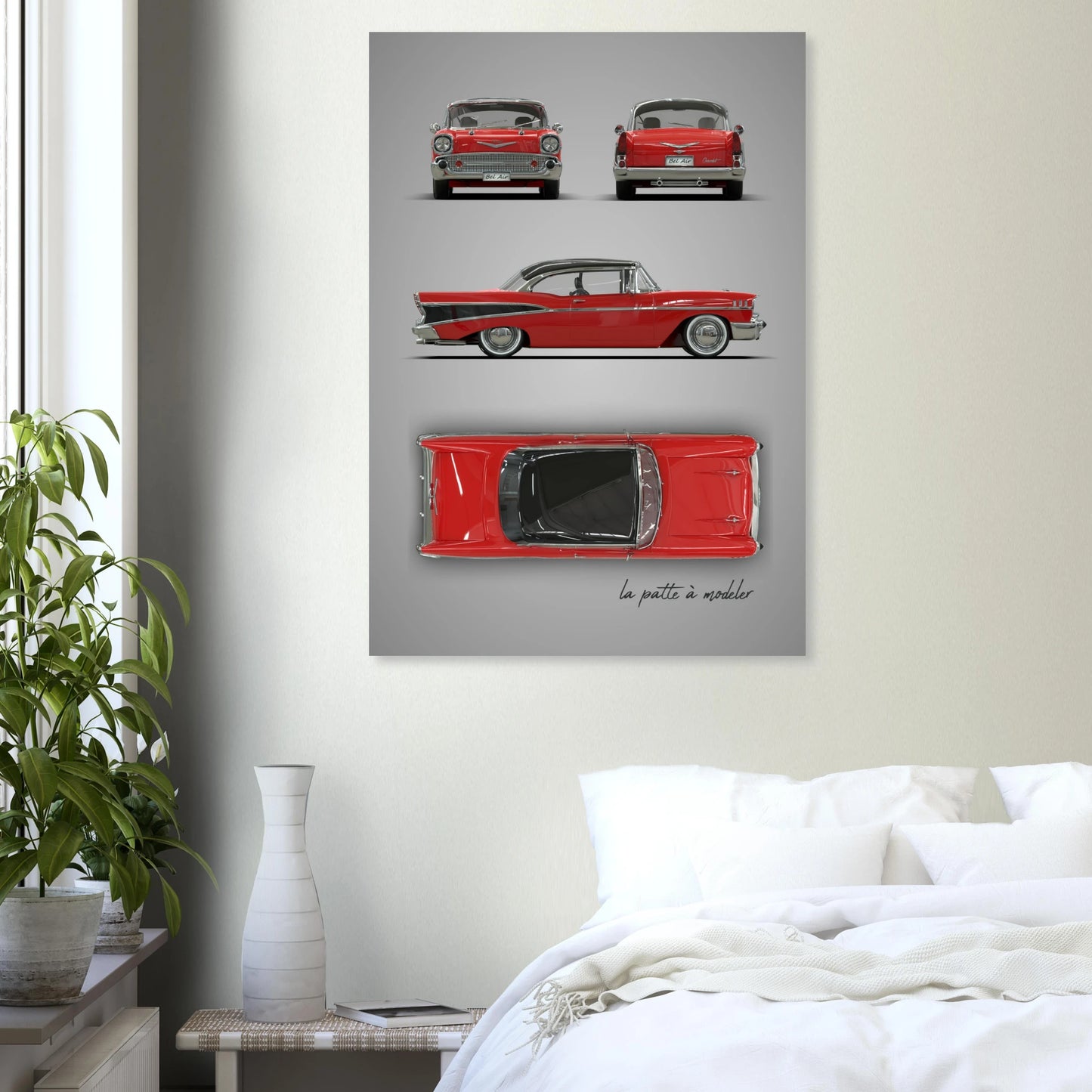 Classic American Car Aluminum Print - Vintage 1950s Art