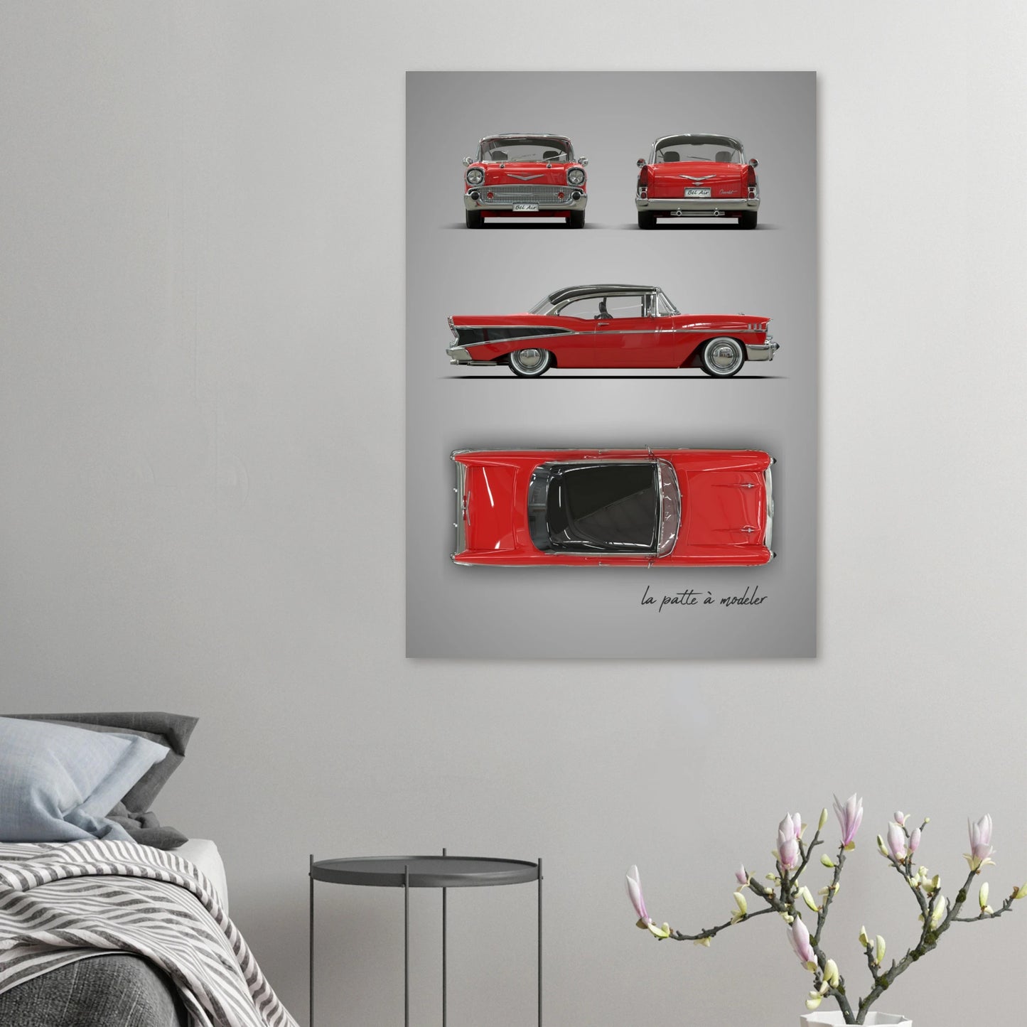 Classic American Car Aluminum Print - Vintage 1950s Art