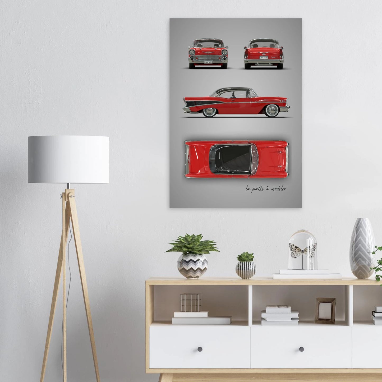 Classic American Car Aluminum Print - Vintage 1950s Art