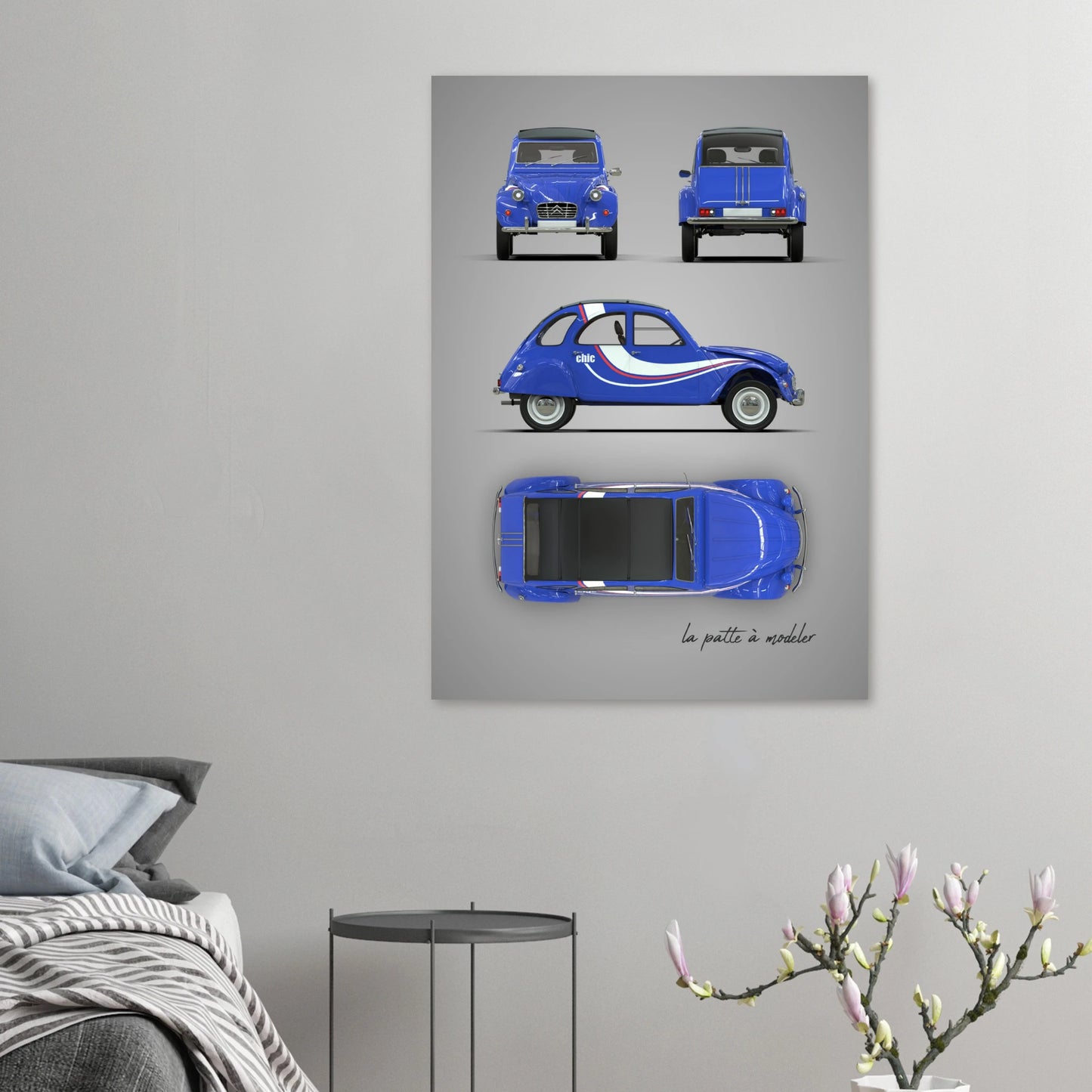 French Classic Car Aluminum Print - Vintage Icon Art