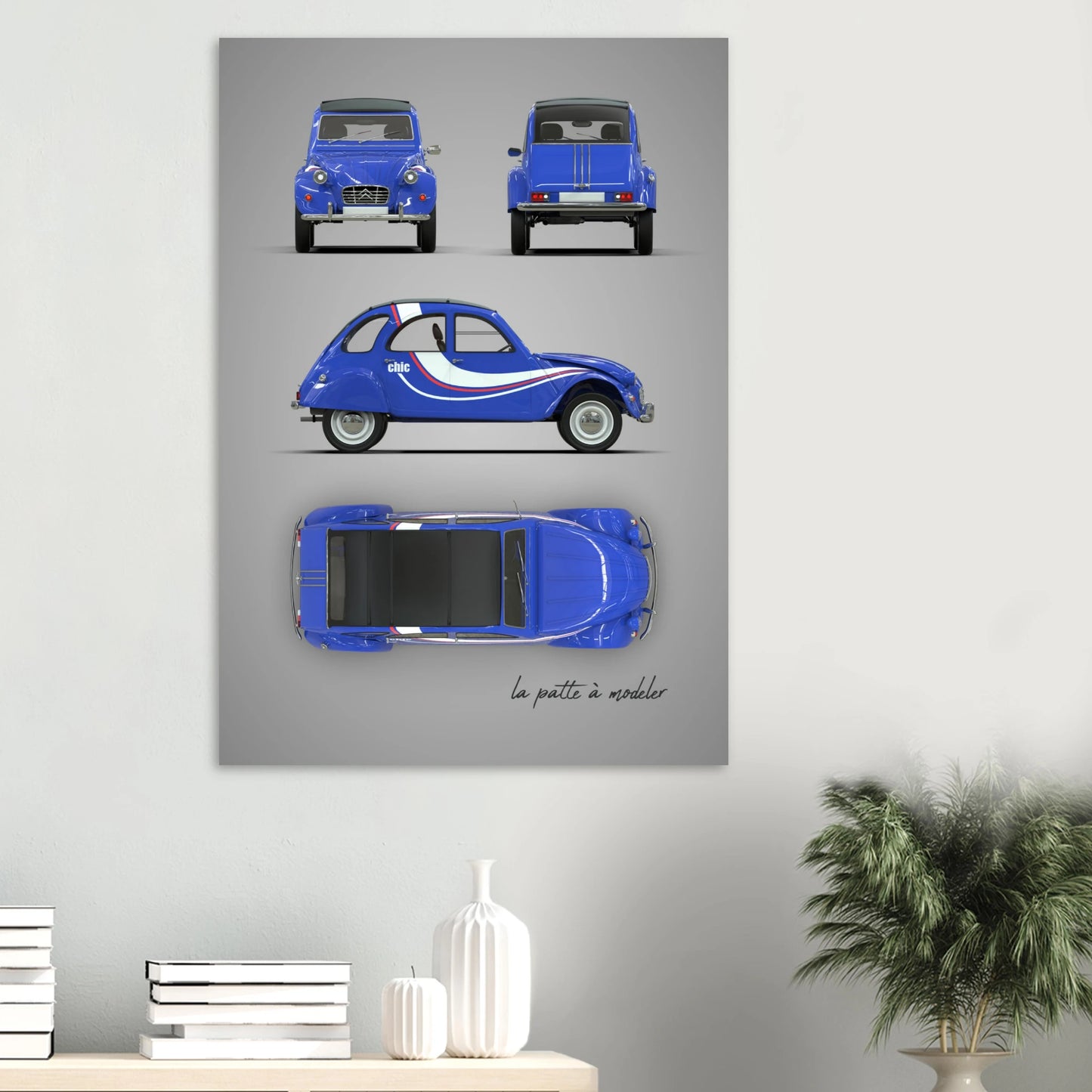 French Classic Car Aluminum Print - Vintage Icon Art