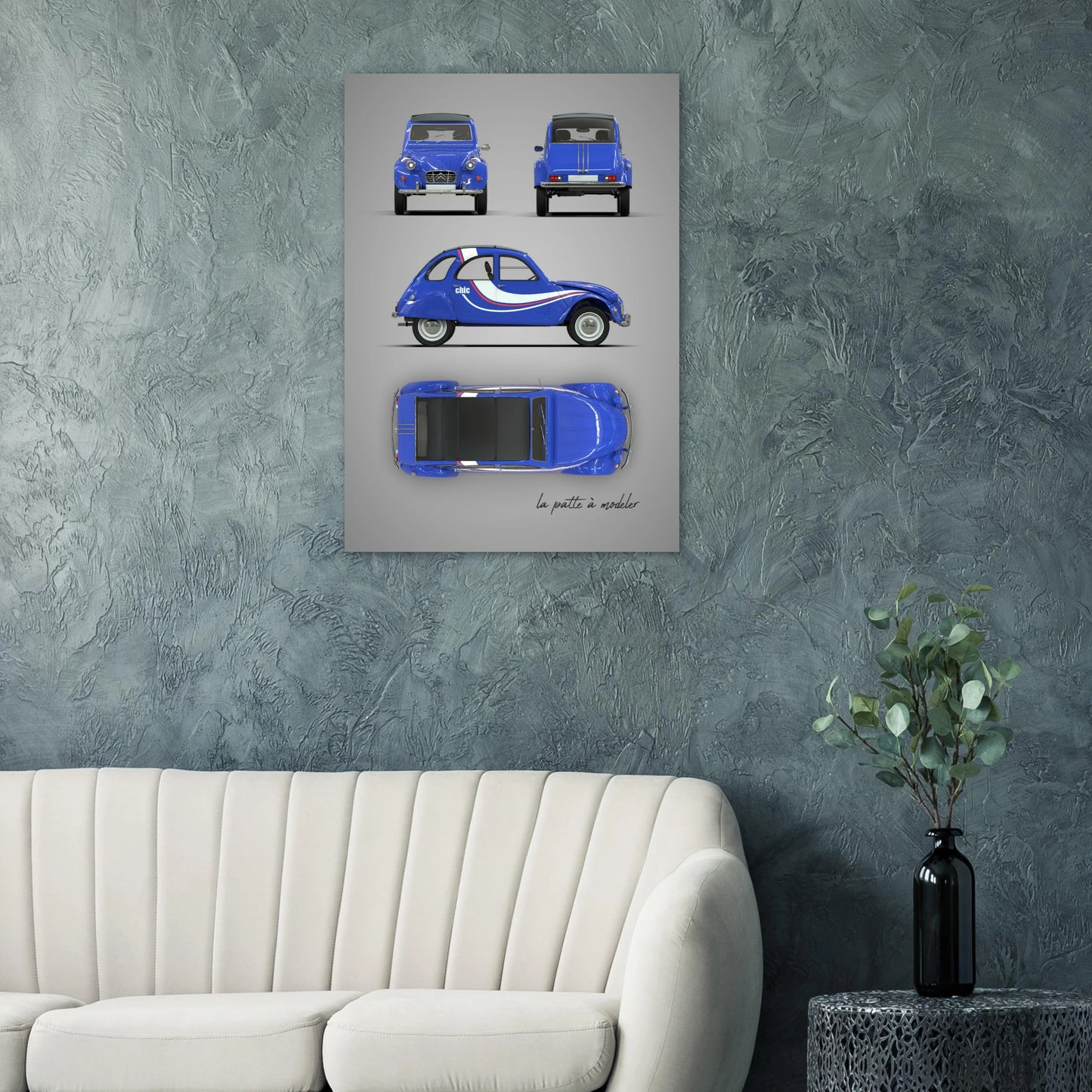 French Classic Car Aluminum Print - Vintage Icon Art