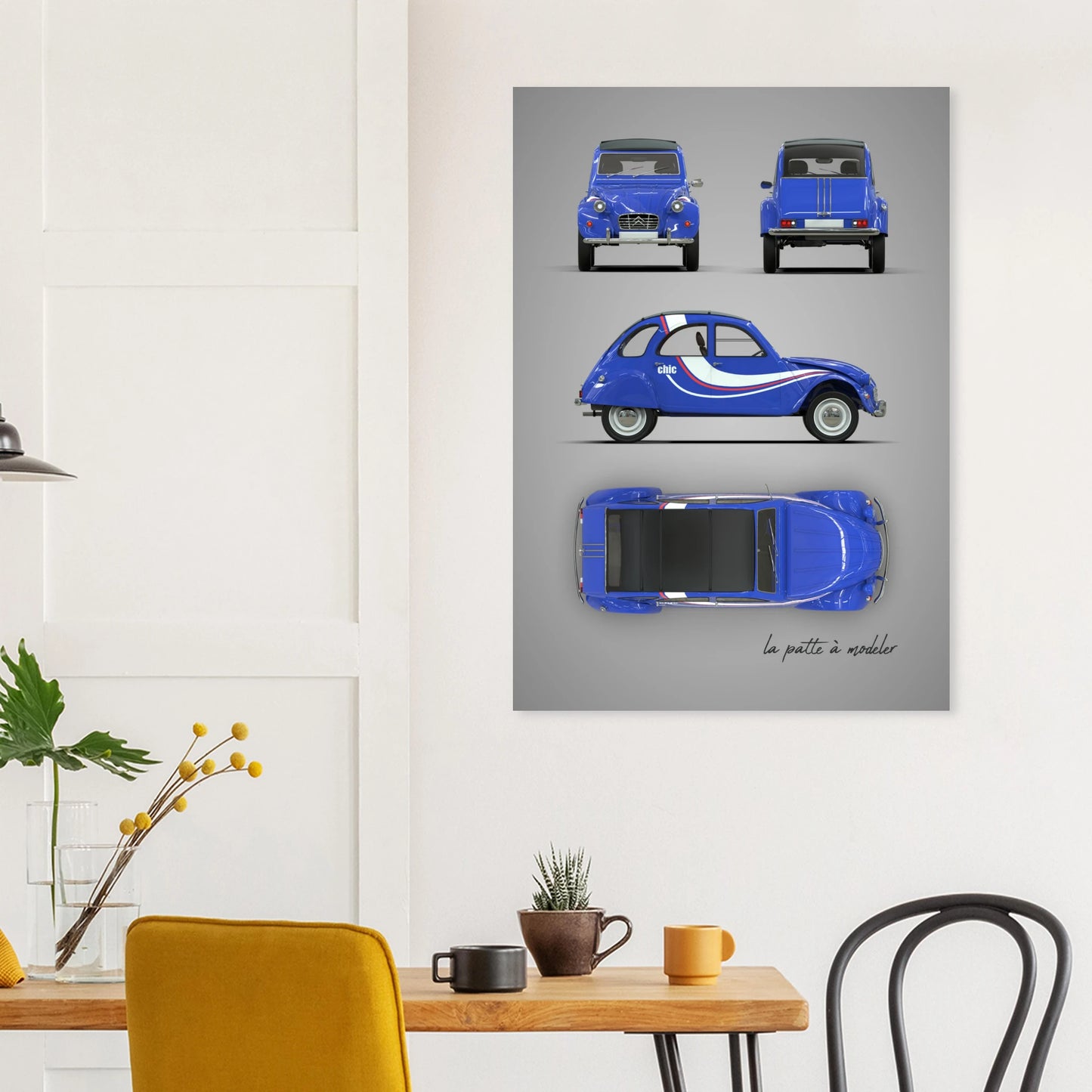 French Classic Car Aluminum Print - Vintage Icon Art