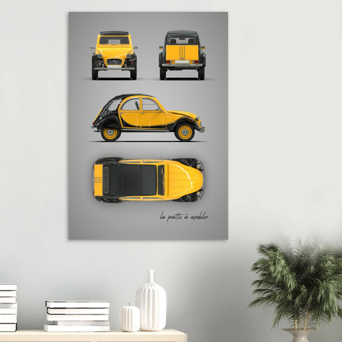 French Classic Car Aluminum Print - Vintage Heritage Art