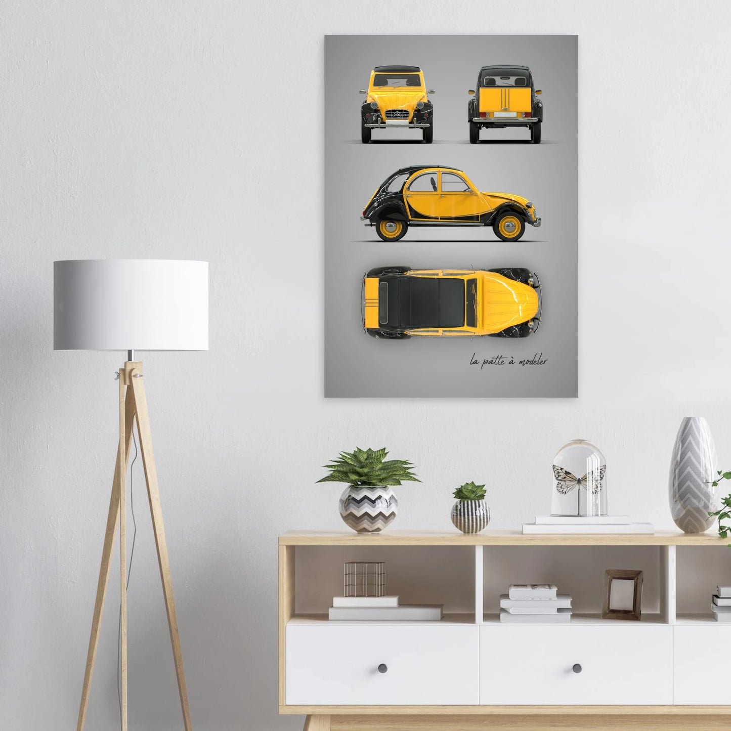 French Classic Car Aluminum Print - Vintage Heritage Art