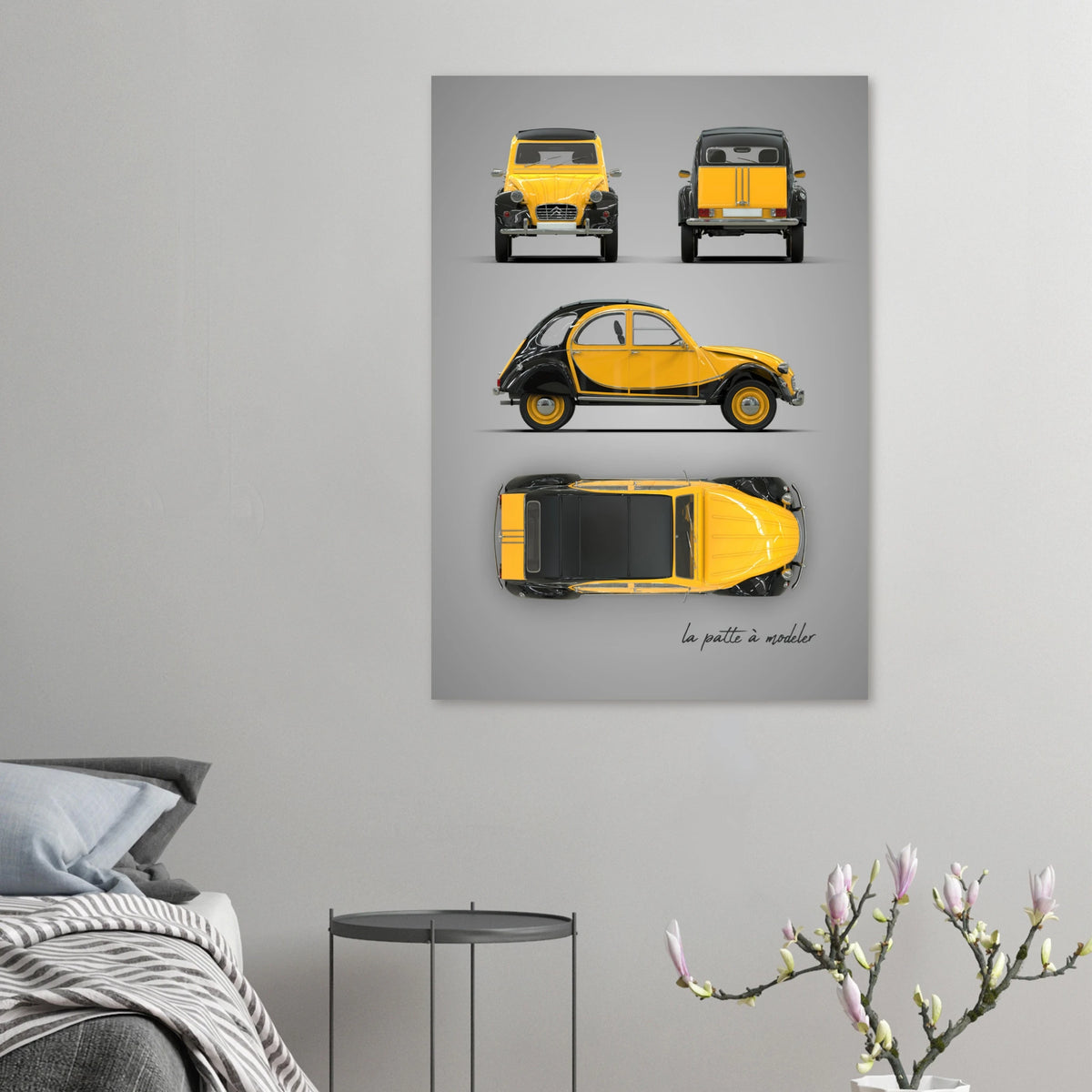 French Classic Car Aluminum Print - Vintage Heritage Art