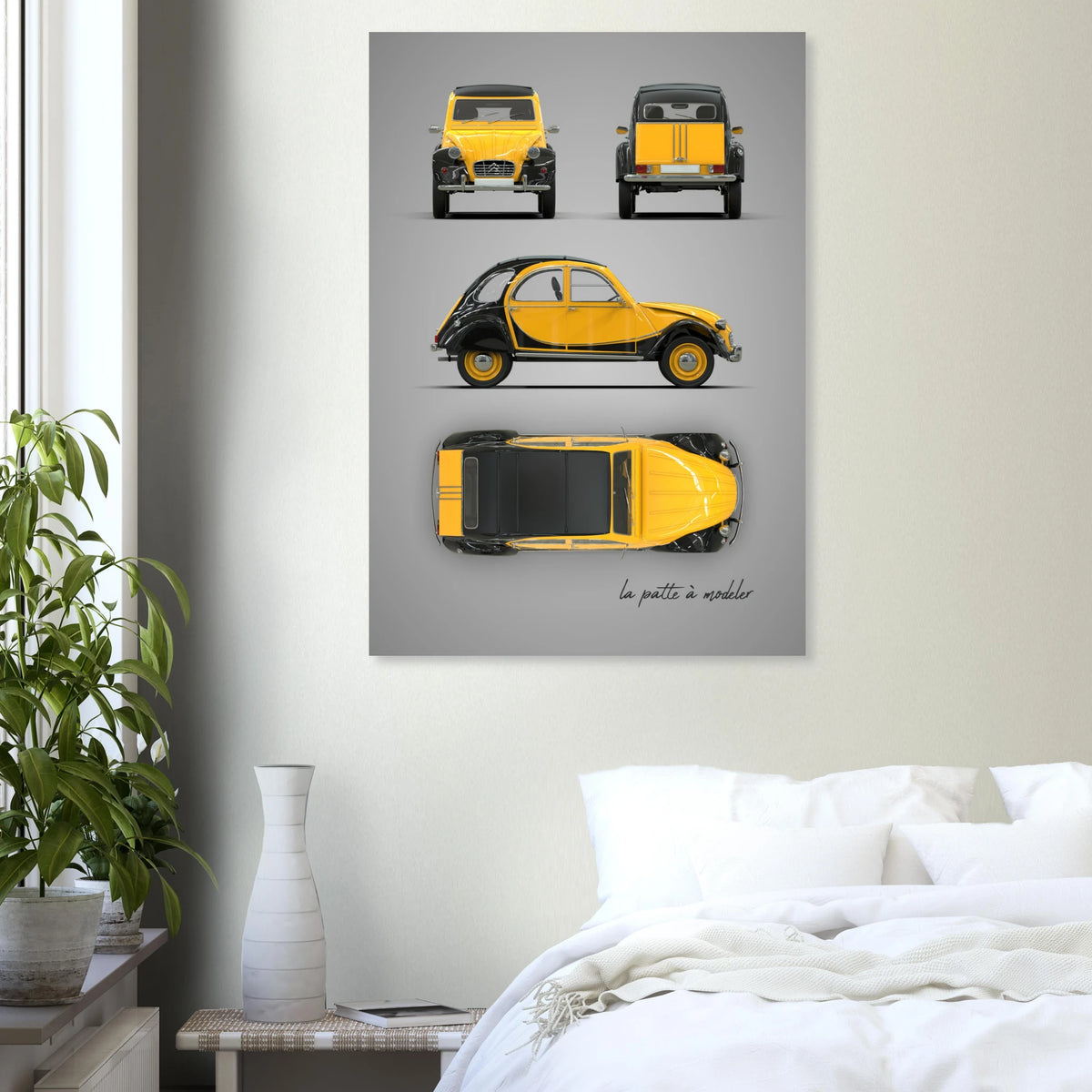 French Classic Car Aluminum Print - Vintage Heritage Art