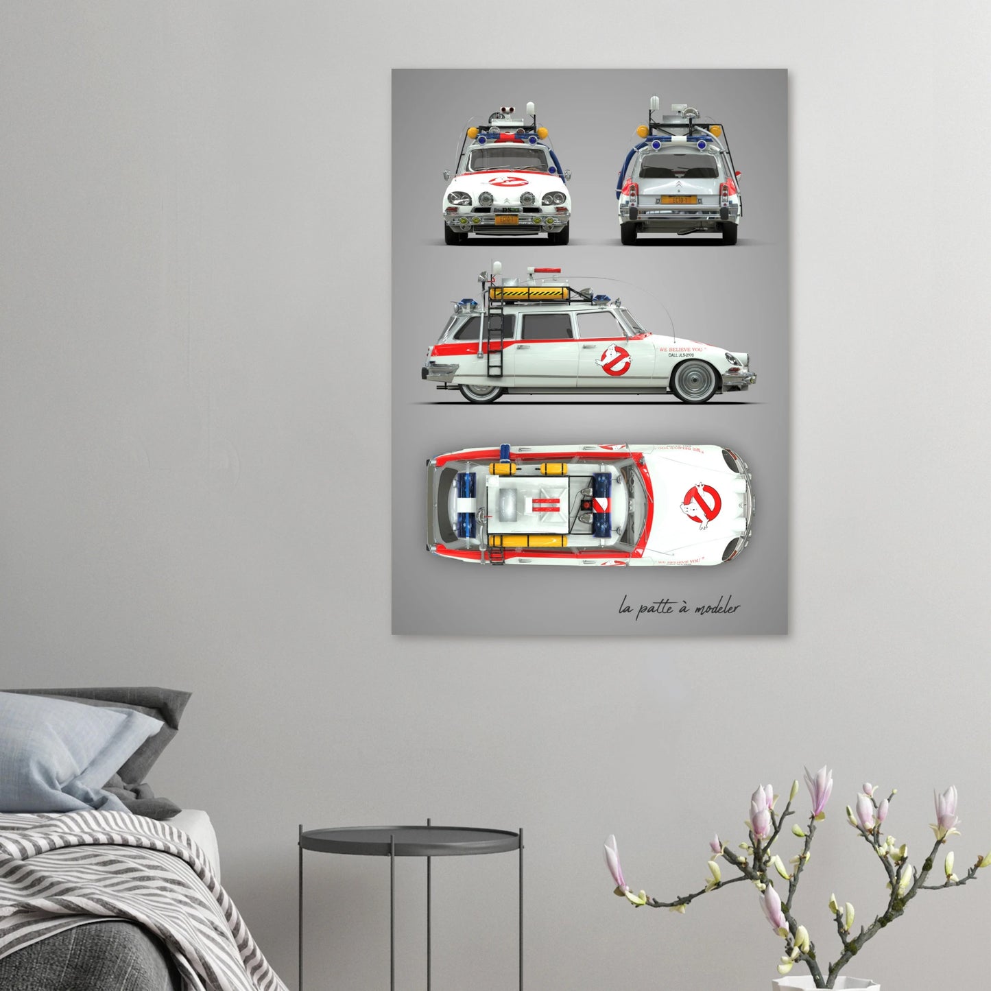 French Classic Car Aluminum Print - Custom Vintage Art